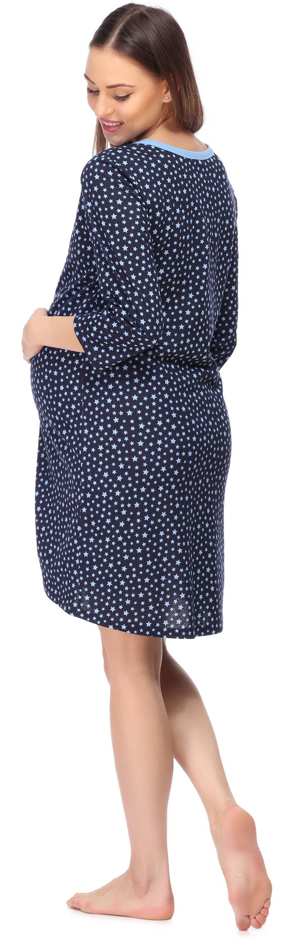 Be Mammy Umstandsnachthemd Damen Umstands Nachthemd 3/4 Arm mit Stillfunkti günstig online kaufen