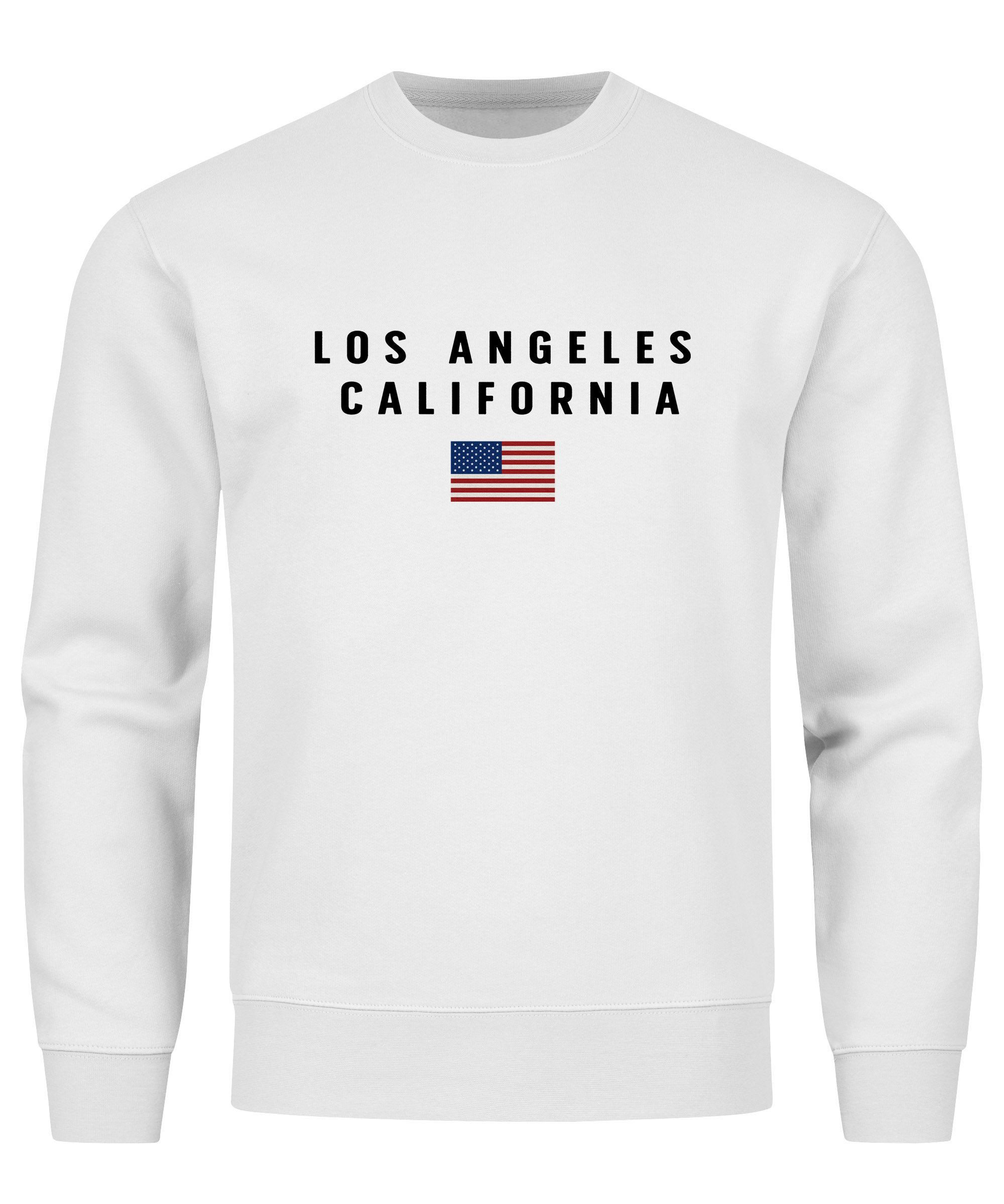 Neverless Sweatshirt Sweatshirt Herren Bedruckt Schriftzug California Los A günstig online kaufen