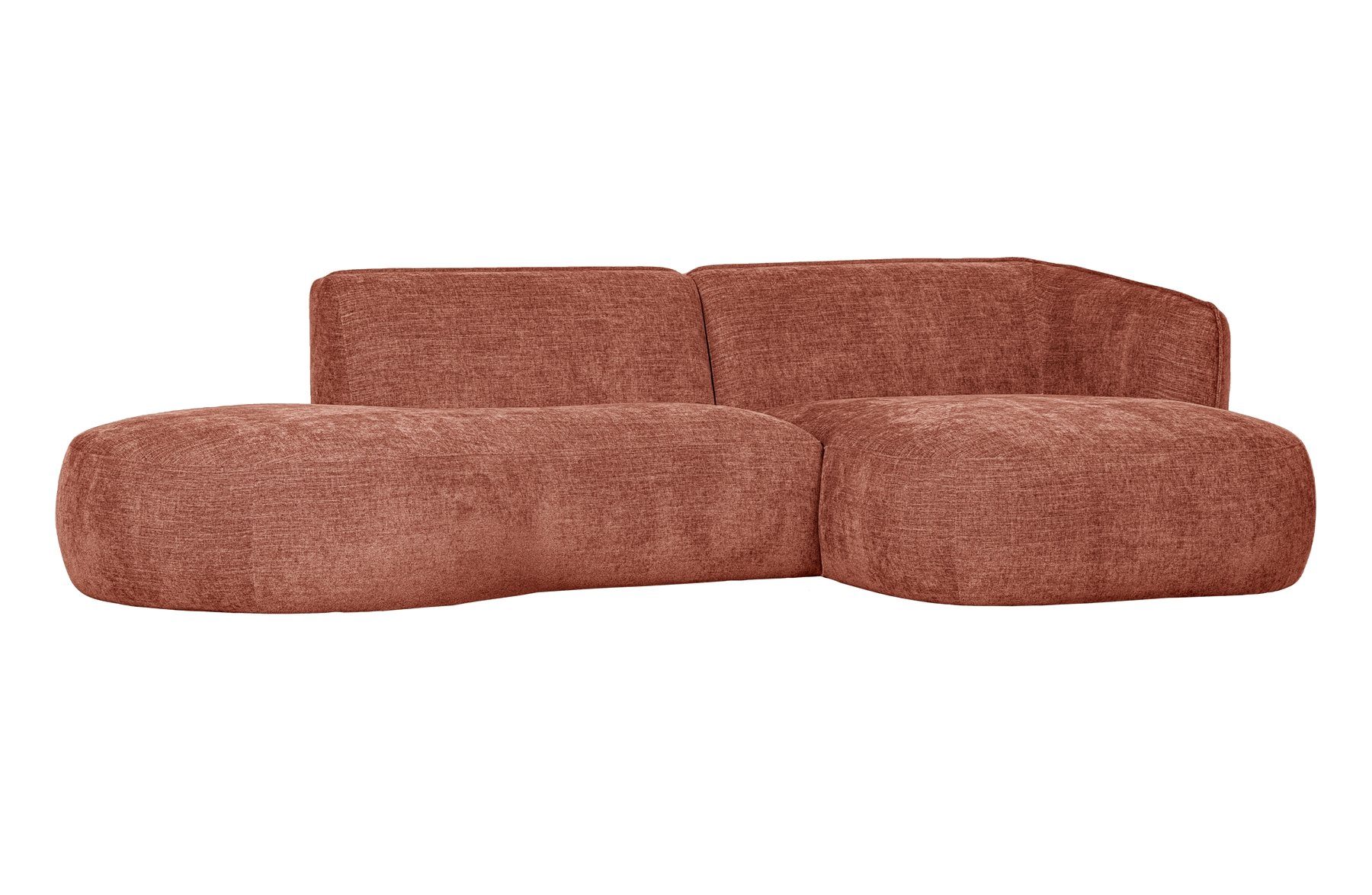 WOOOD Ecksofa Lounge Sofa Polly rechts - Stoff Rosa, freistellbar