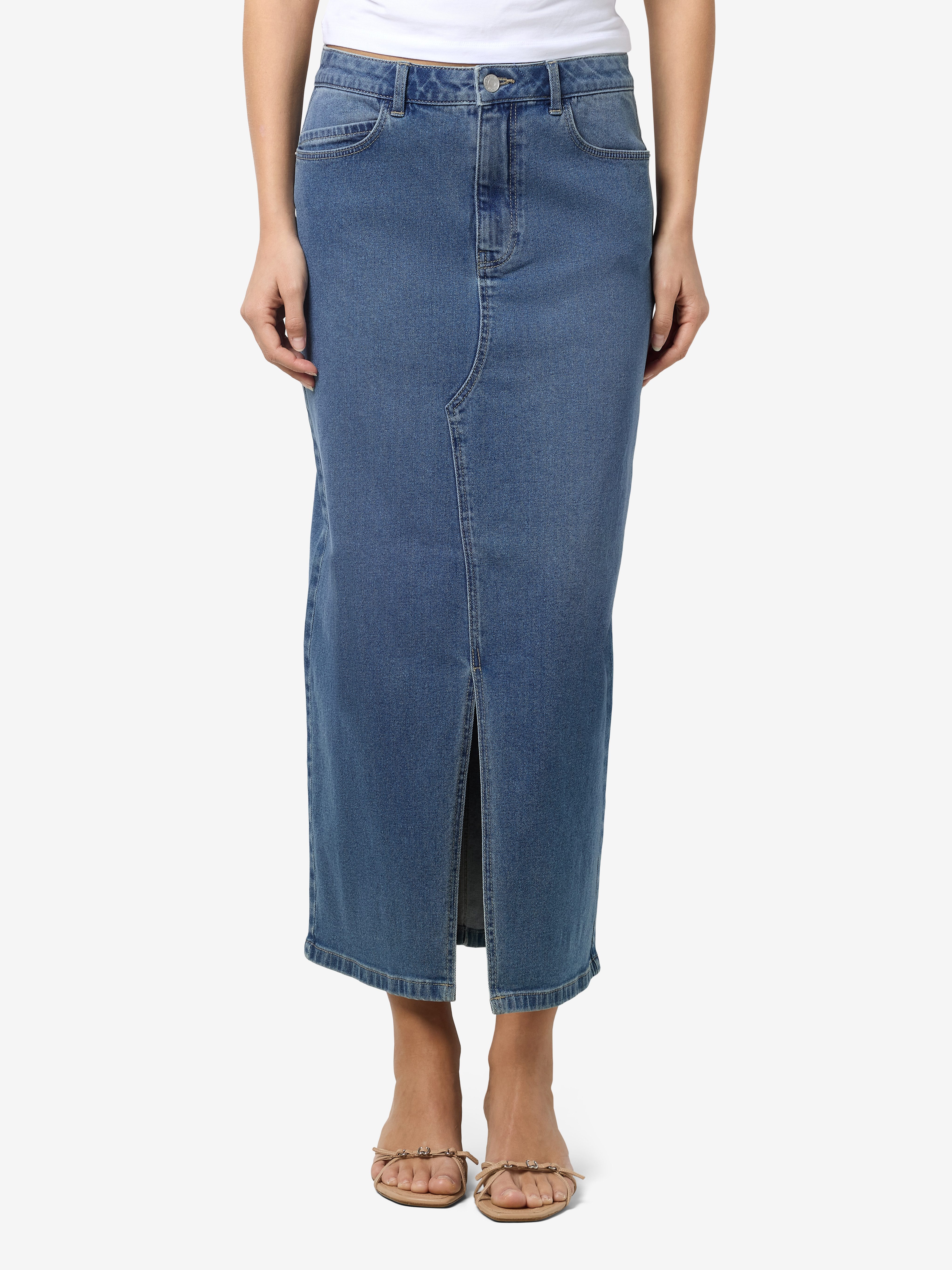 Noisy may Jeansrock NMKATH NW SLIT MIDI SKIRT VI477MB NOOS