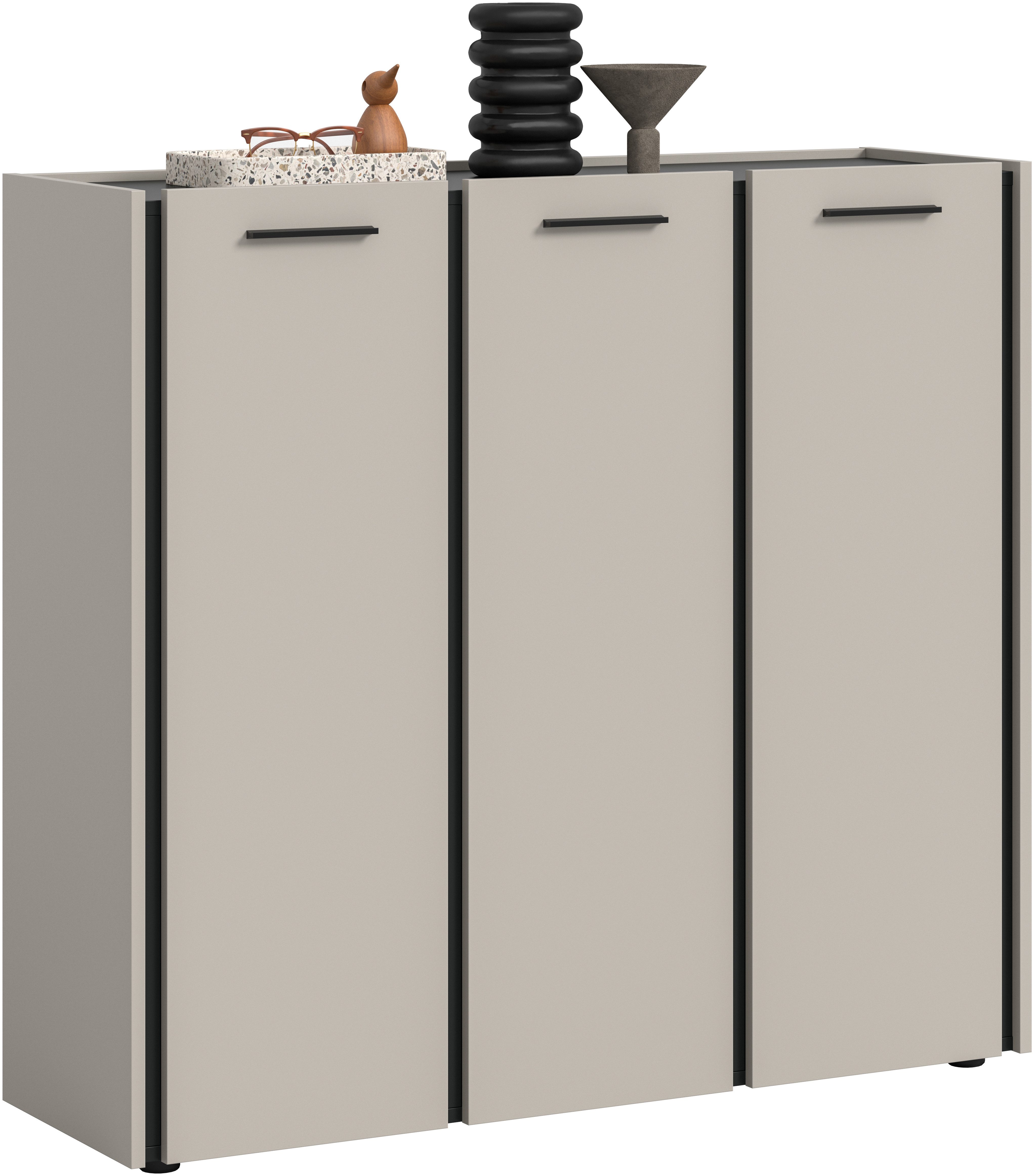 Home affaire Schuhkommode RAK, Breite 113 cm, viel Stauraum, 2 Türen, 18 Fächer, 15 Fachböden (bietet Platz für ca. 54 Schuhe), Kommode, Schuhschrank, Garderobenschrank, Schrank, Flurschrank