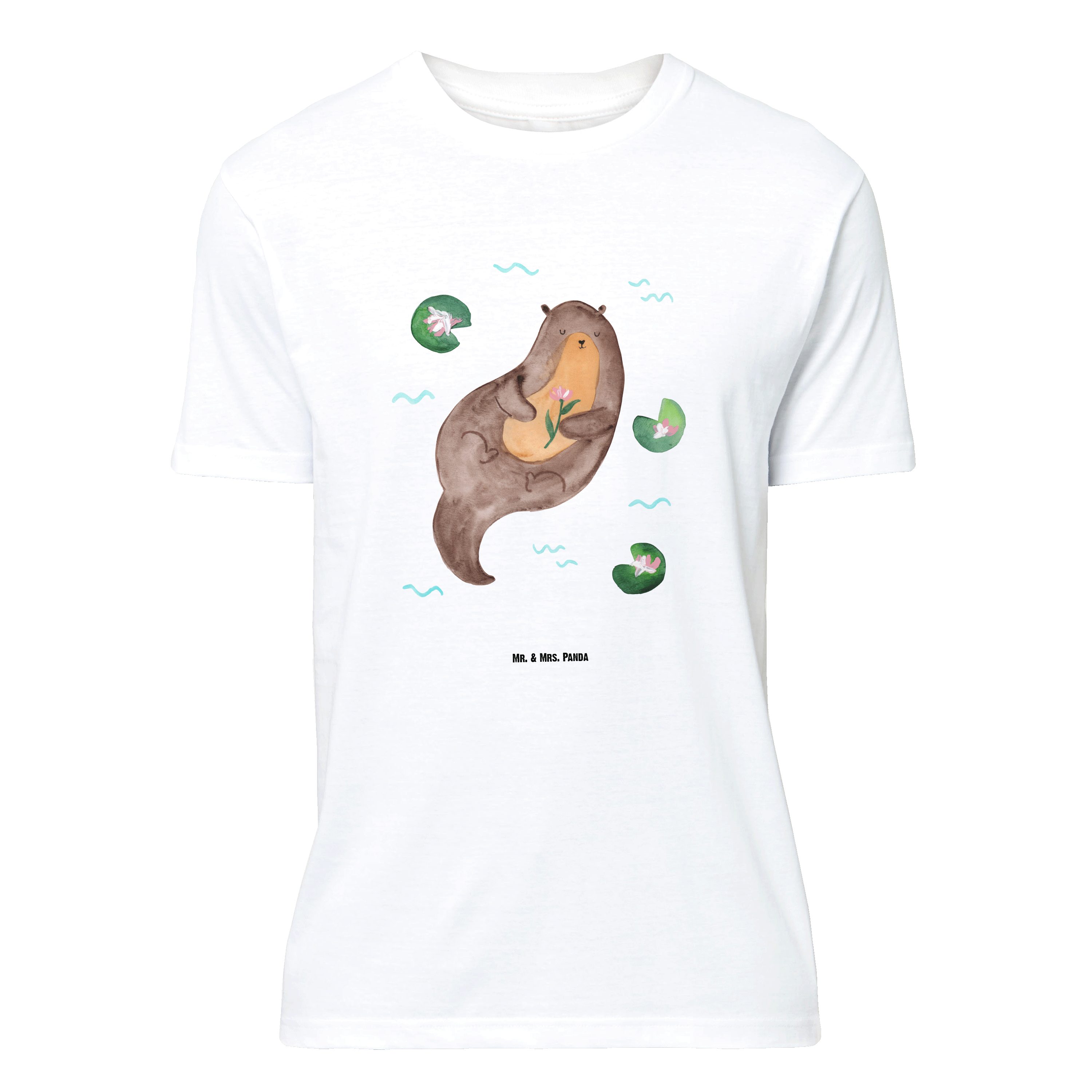 T-Shirt Otter Seerose, Größe XL T-Shirt, Weiß, Wasser, Seerose, T-Shirt, Tshi