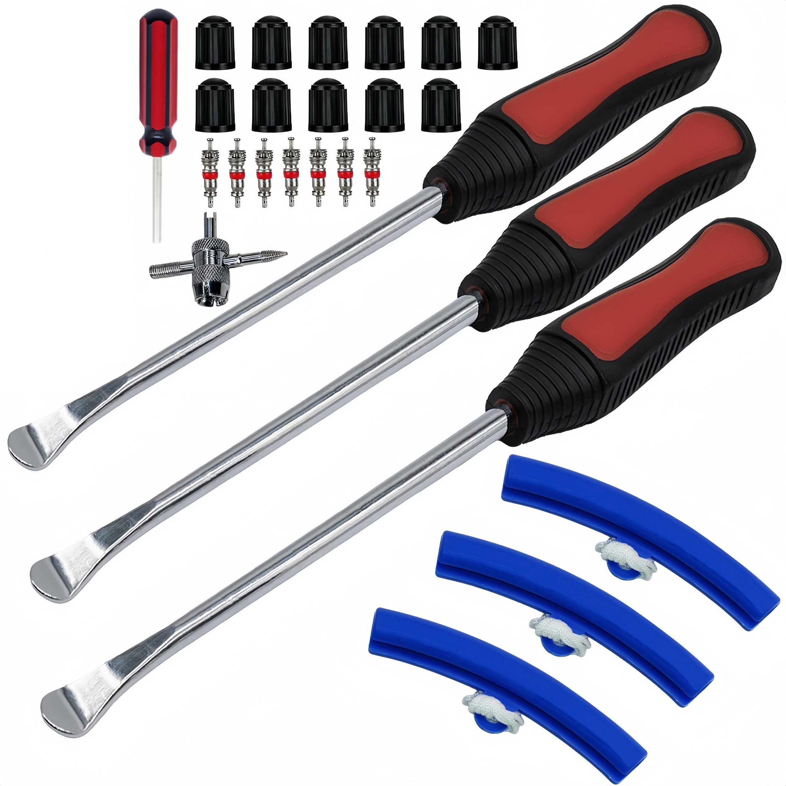 FOUORTUNATE-BEE Reifenmontierhilfe Reifenmontage Werkzeug Motorrad Fahrrad Roller mit Montierhebel Set, Reifen Montierhebel Set für Motorrad Fahrrad Roller Reifen Werkzeug