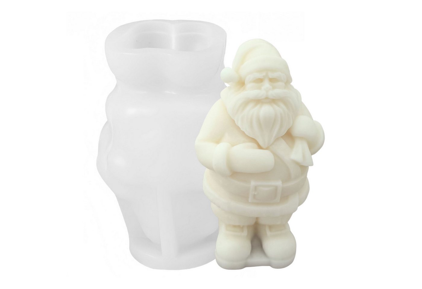 DistrEbution Silikonform Weihnachten, Kerzenform, Gießform aus Silikon, wiederverwendbare Form für Weihnachtskerzen