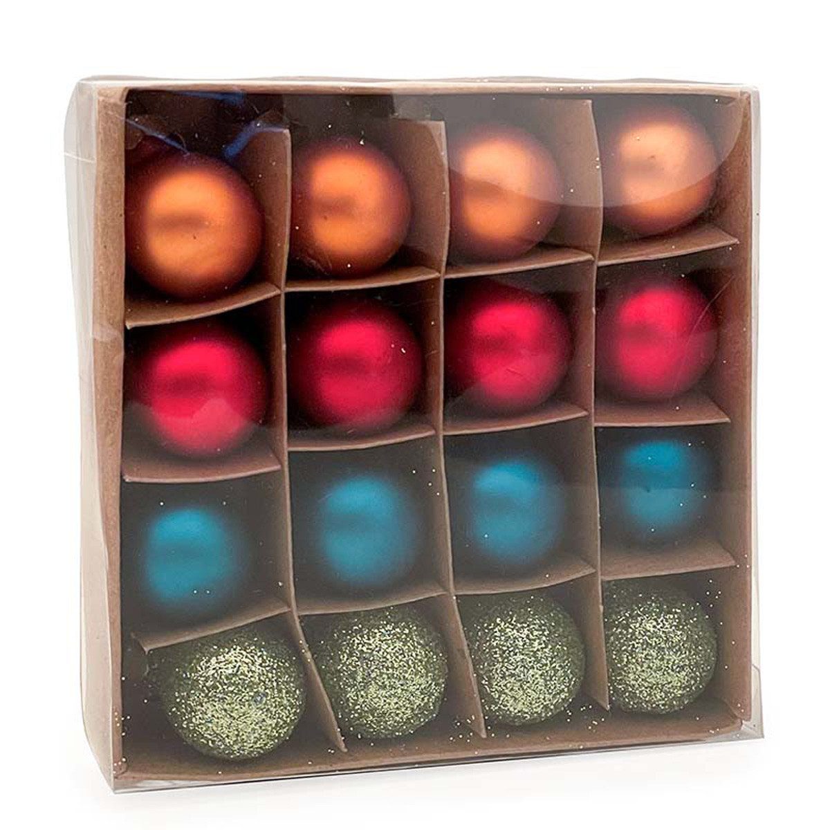 feiermeier Weihnachtsbaumkugel Weihnachtskugeln MilleFiori, Ø 2 cm, 16 Stück