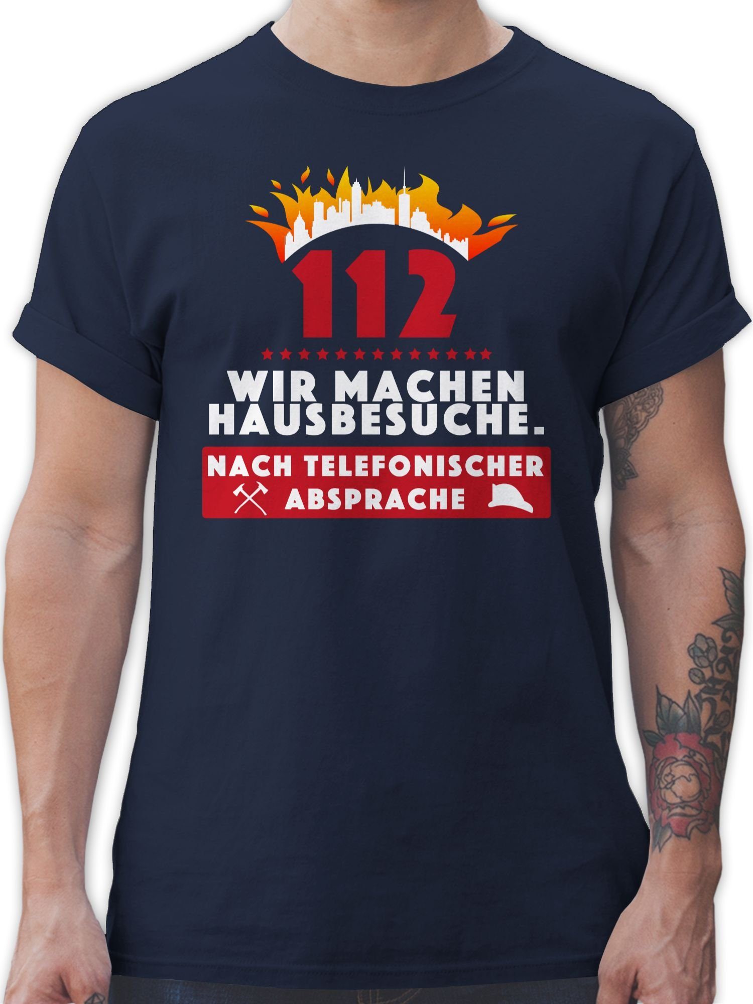 Shirtracer T-Shirt »112 eins eins zwei Wir machen Hausbesuche nach  telefonischer Absprache - Feuerwehr Geschenk - Herren Premium T-Shirt«  Feuerwehrmann Zubehör online kaufen | OTTO