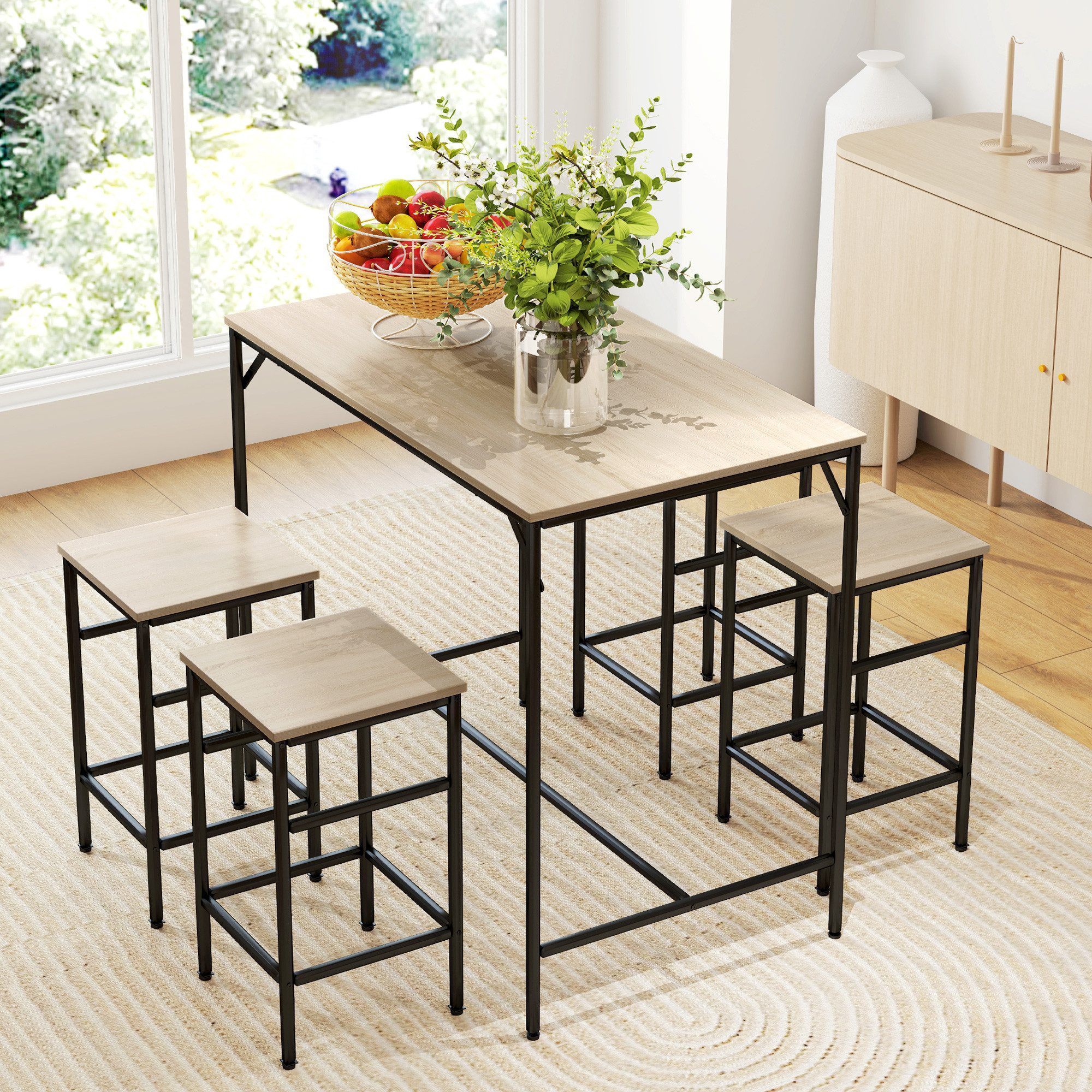 HOMCOM Bargruppe Bartisch mit Barhocker Set günstig online kaufen