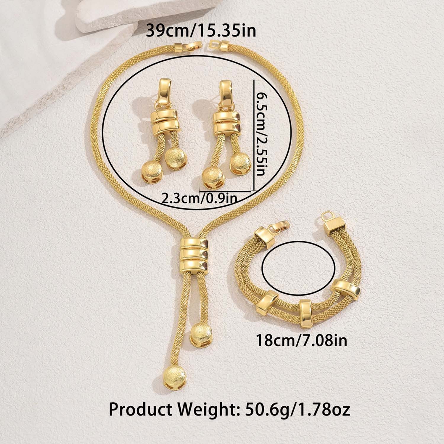 trends for living Schmuckset Schmuckset: Lange Halskette geometrische Quastenohrringe Armband