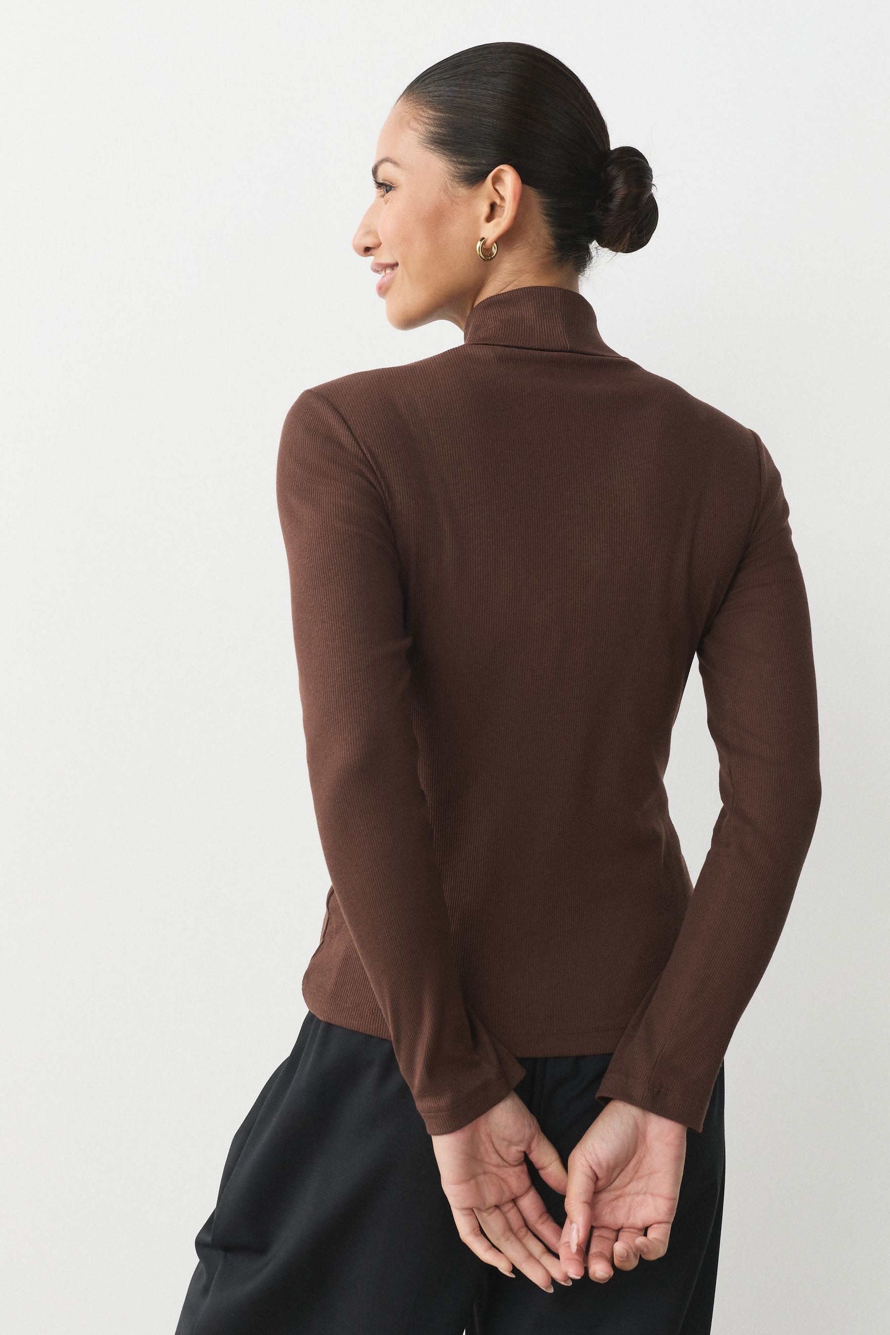 Next Rollkragenshirt Geripptes Langarmshirt mit Rollkragen (1-tlg) günstig online kaufen