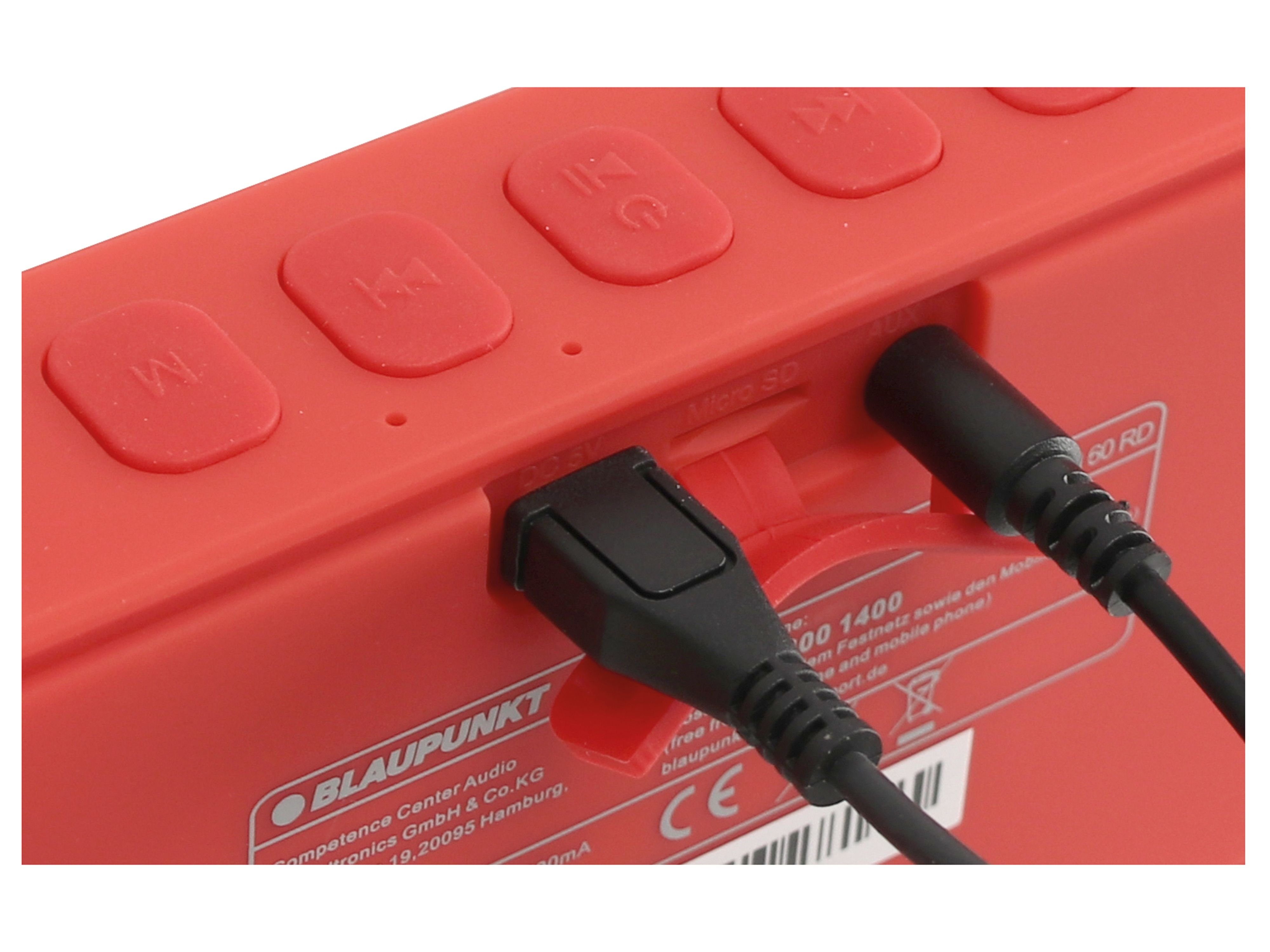 Bluetooth-Lautsprecher Blaupunkt 60 BTR BLAUPUNKT Portable-Lautsprecher RD, rot