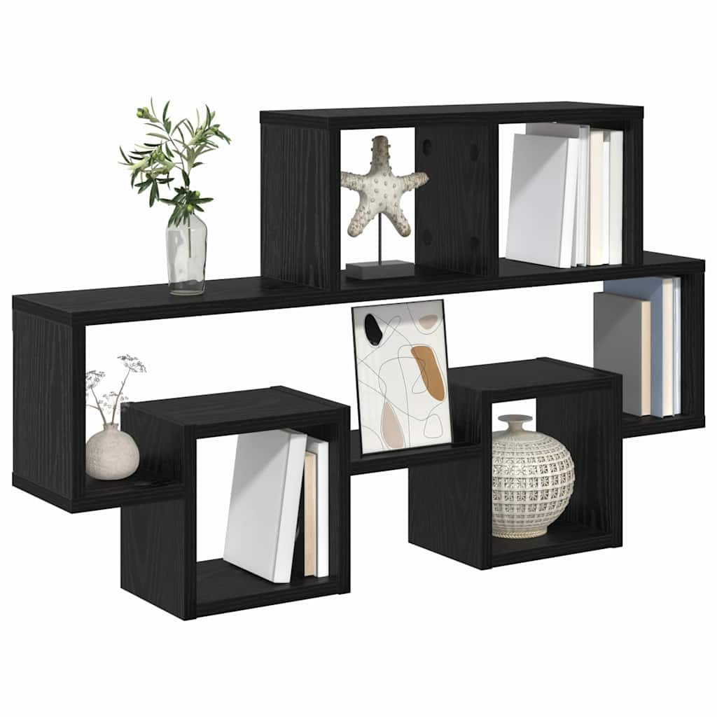 vidaXL Regal Wandregal Schwarz Eichen-Optik 82 x 15 x 51 cm Holzwerkstoff, günstig online kaufen