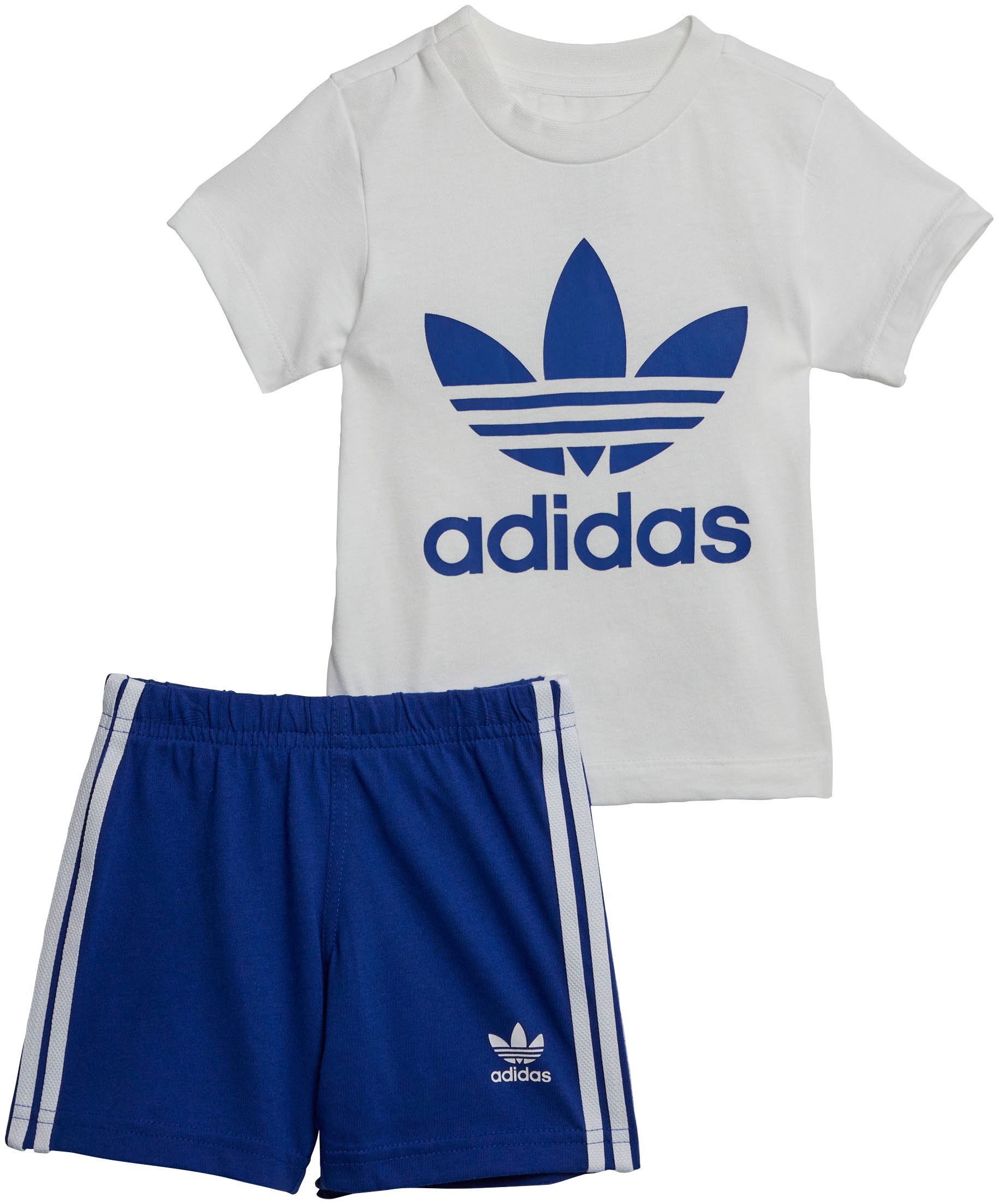 adidas Originals T-Shirt & Shorts TREFOIL SHORTS UND SET (Set) Semi Lucid Blue