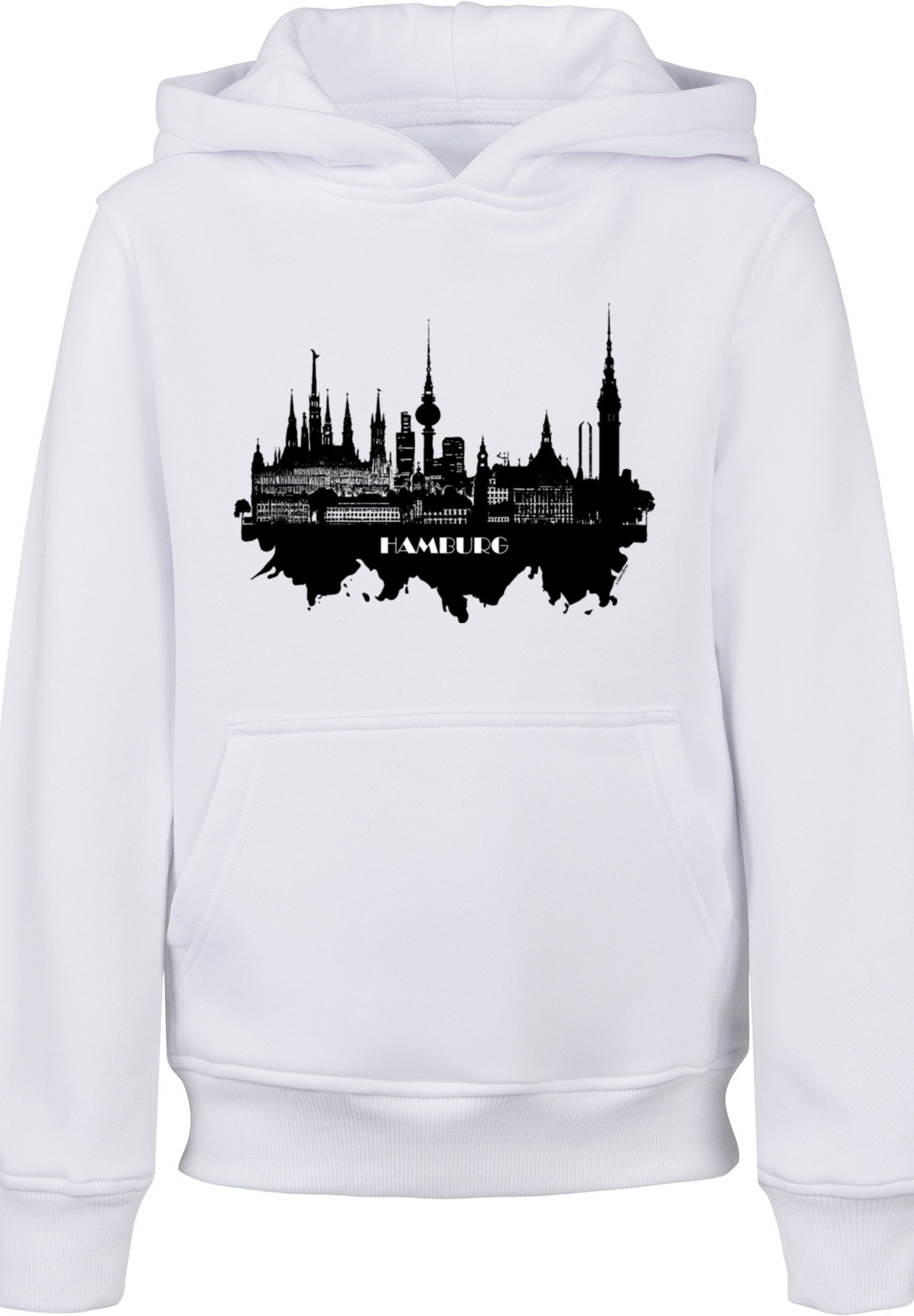 weiß Collection Kapuzenpullover Cities Hamburg Print skyline - F4NT4STIC