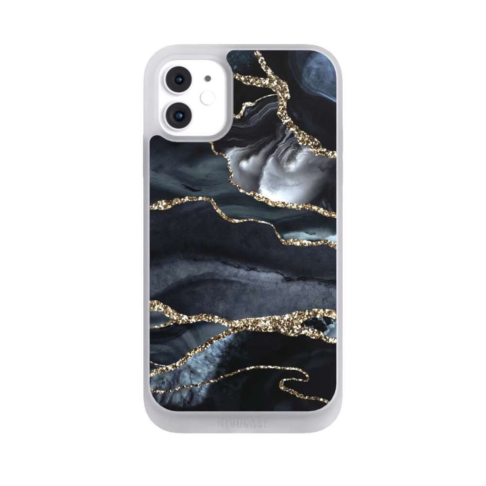 NIVOCASE Handyhülle Glitzer Look Marmor Trends Dark marble gold Glitter look, Apple iPhone 11 Handyhülle Hülle NIVOpure Case Frozen
