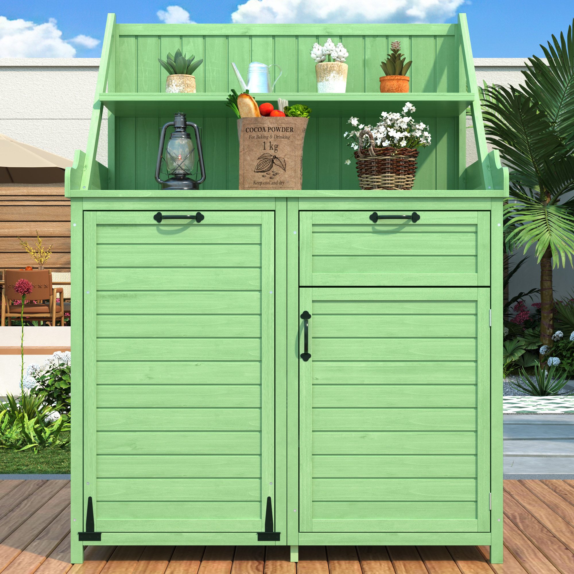 STILVORA Geräteschrank Geräteschuppen Balkonschrank mit Regalen günstig online kaufen