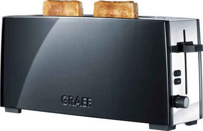 Graef Toaster TO 92, schwarz-matt, 1 langer Schlitz, für 2 Scheiben, 880 W