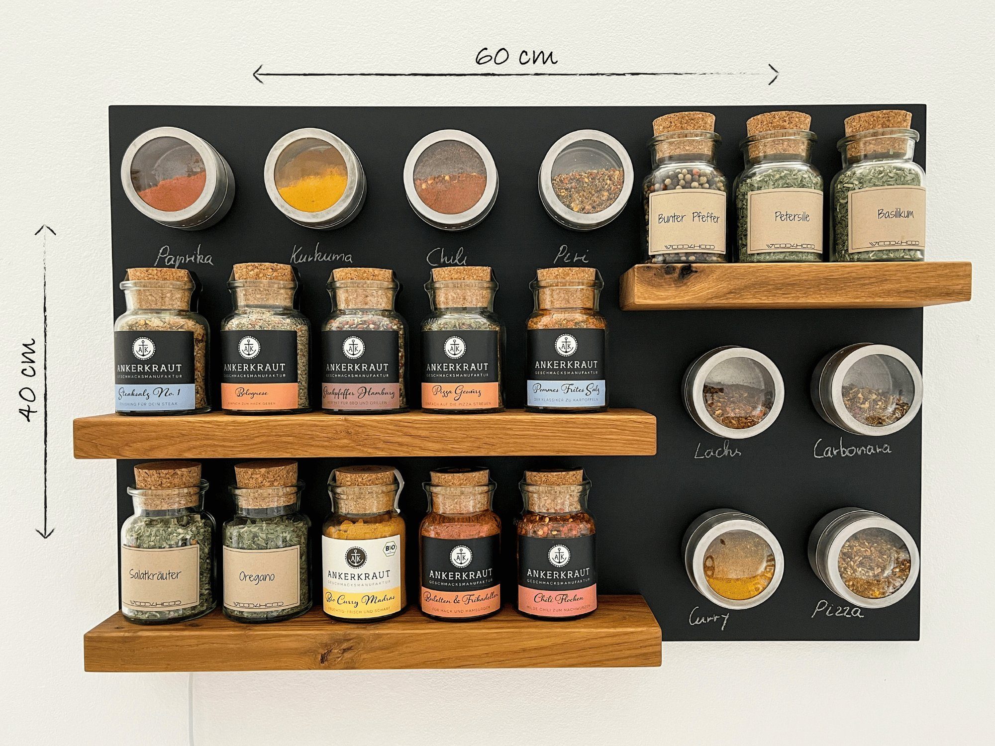 wood4hood Gewürzregal MAGNET, Spar-Set mit viel Zubehör, Magnettafel mit ma günstig online kaufen