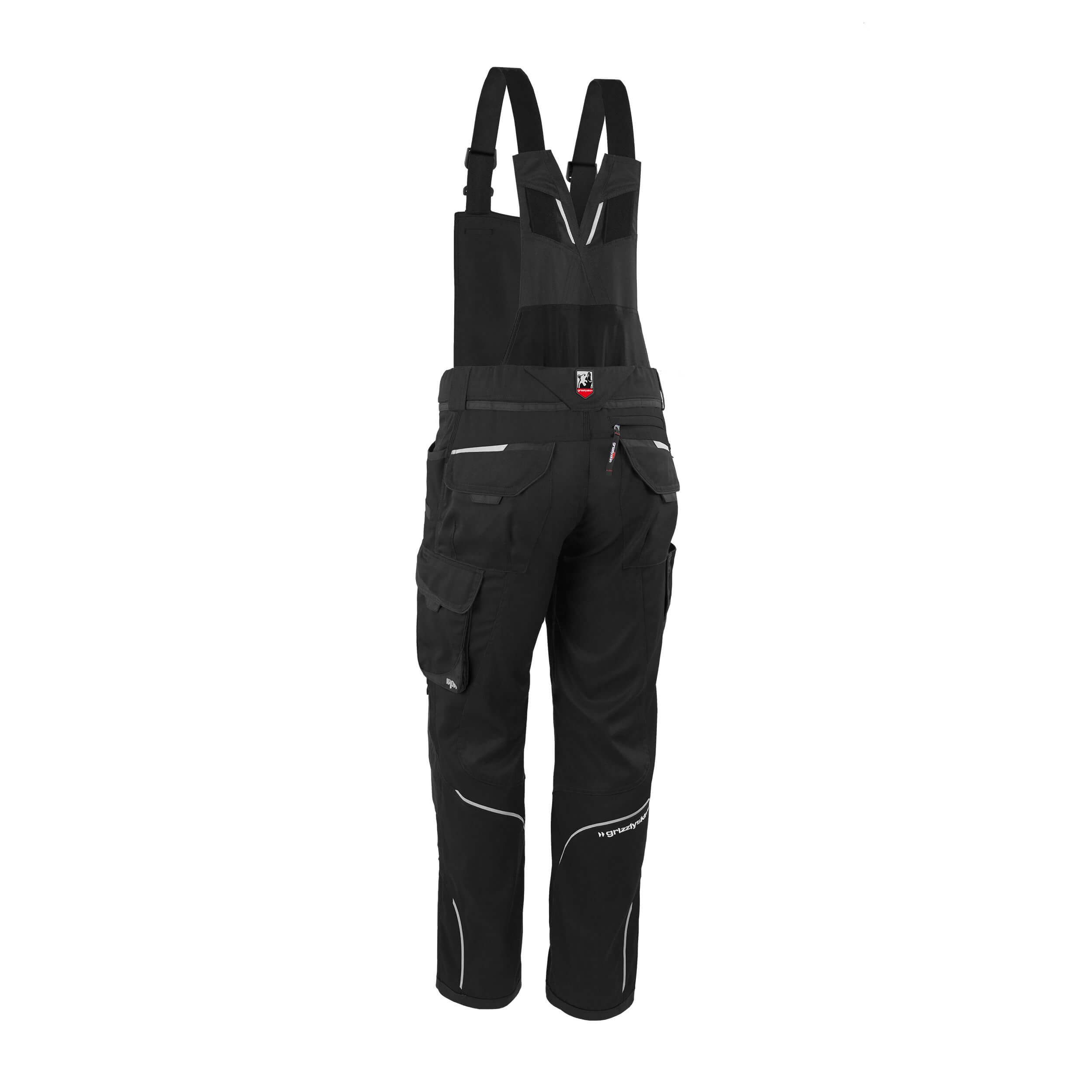 Qualitex Workwear Arbeitslatzhose moderne Latzhose IRON aus Lyocell, Cordura & Stretch - Reflexelemente (1-tlg) funktionaler Blaumann mit 19 Taschen - Atmungsaktiv - Verstellbar