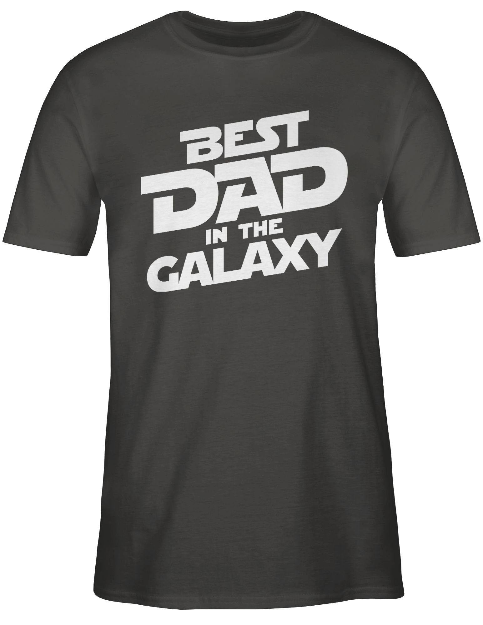 Shirtracer T-Shirt Best dad in Papa galaxy 02 the für Vatertag weiß Dunkelgrau Geschenk