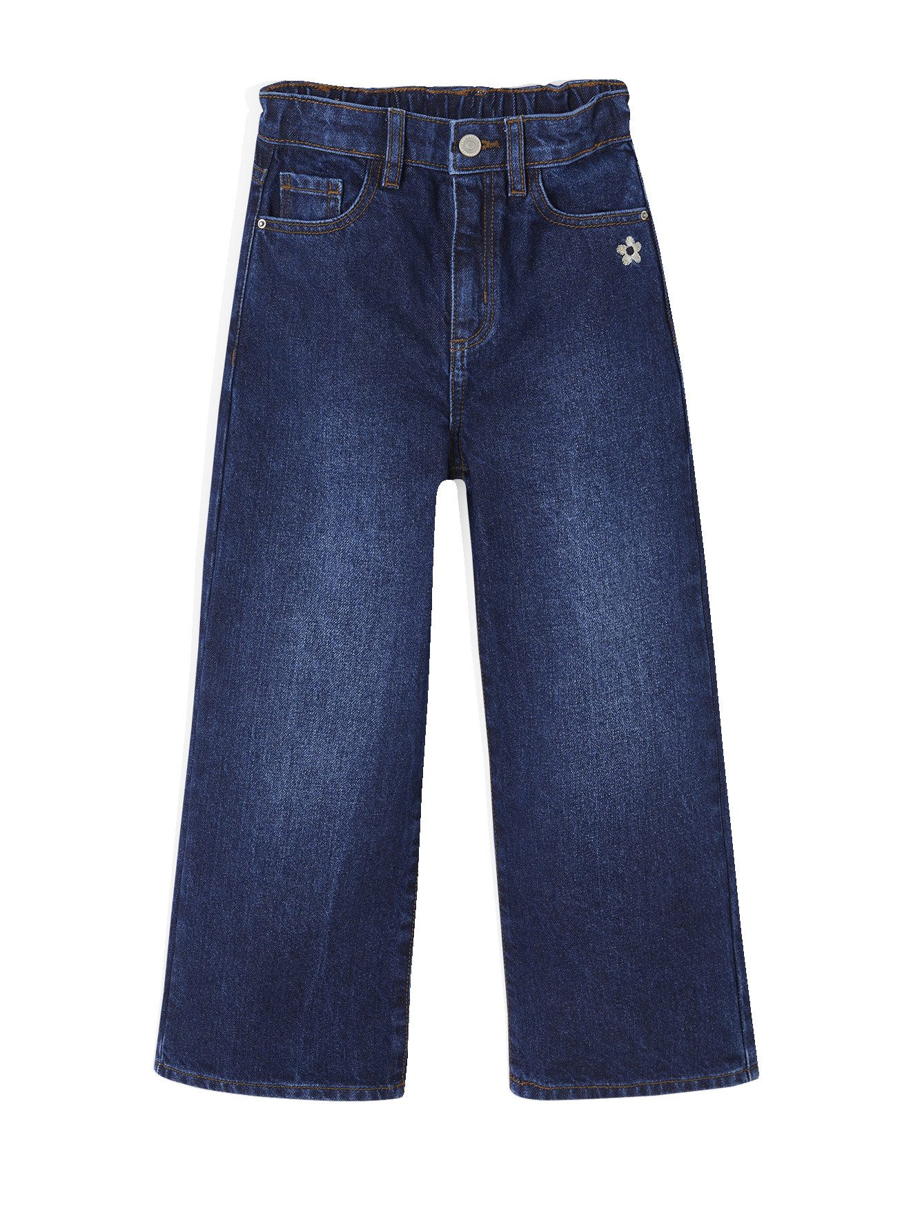 vertbaudet Weite Jeans Weite Mädchen Jeans mit Dehnbund Bundweite verstellbar