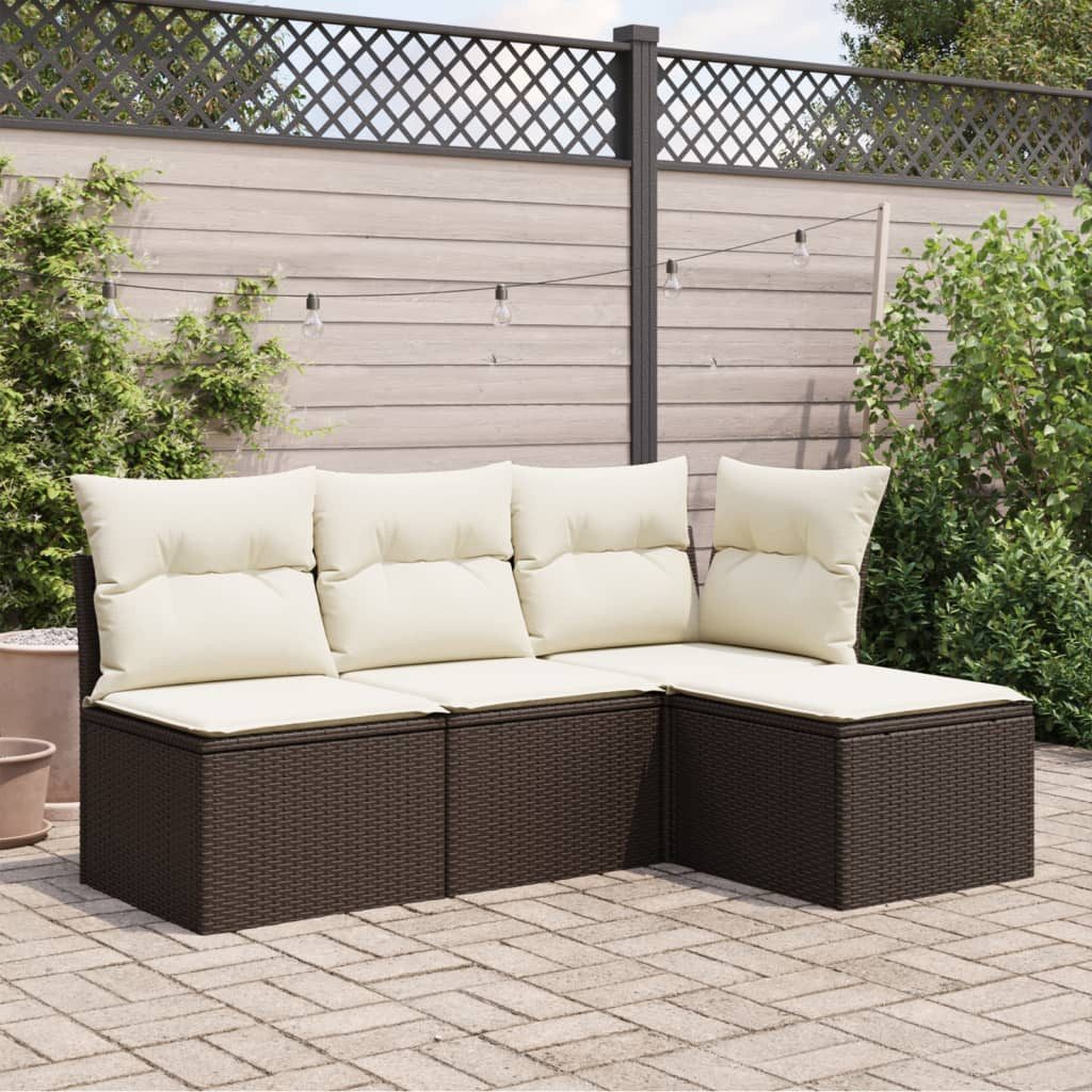 vidaXL Hocker Gartenhocker mit Kissen Braun günstig online kaufen