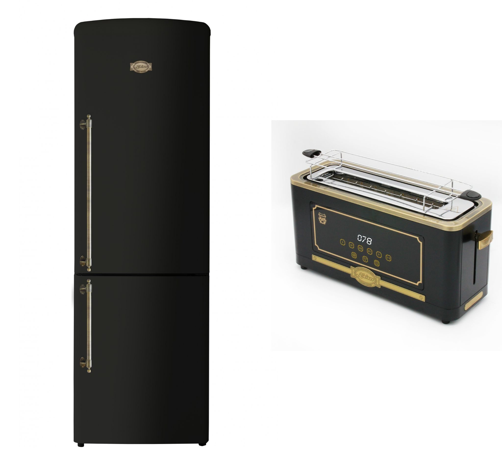 Kaiser Küchengeräte Kühl-/Gefrierkombination Kühlschrank 60 cm breit,330 L, NoFrost, 199 cm, Touchsteuerung KK 60825 Em, 60 cm breit