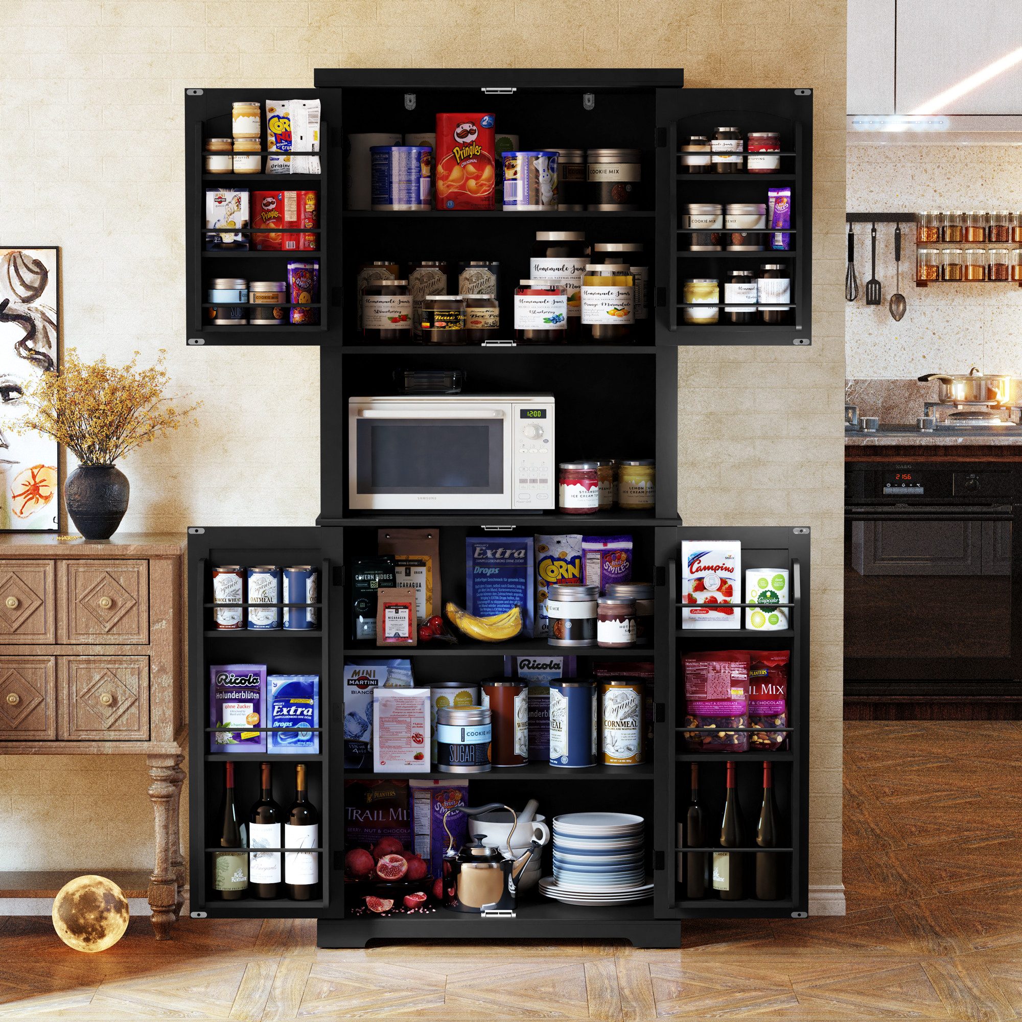 HOLTICO Hochschrank Küchenschrank mit Arbeitsplatte, Buffetschrank, günstig online kaufen