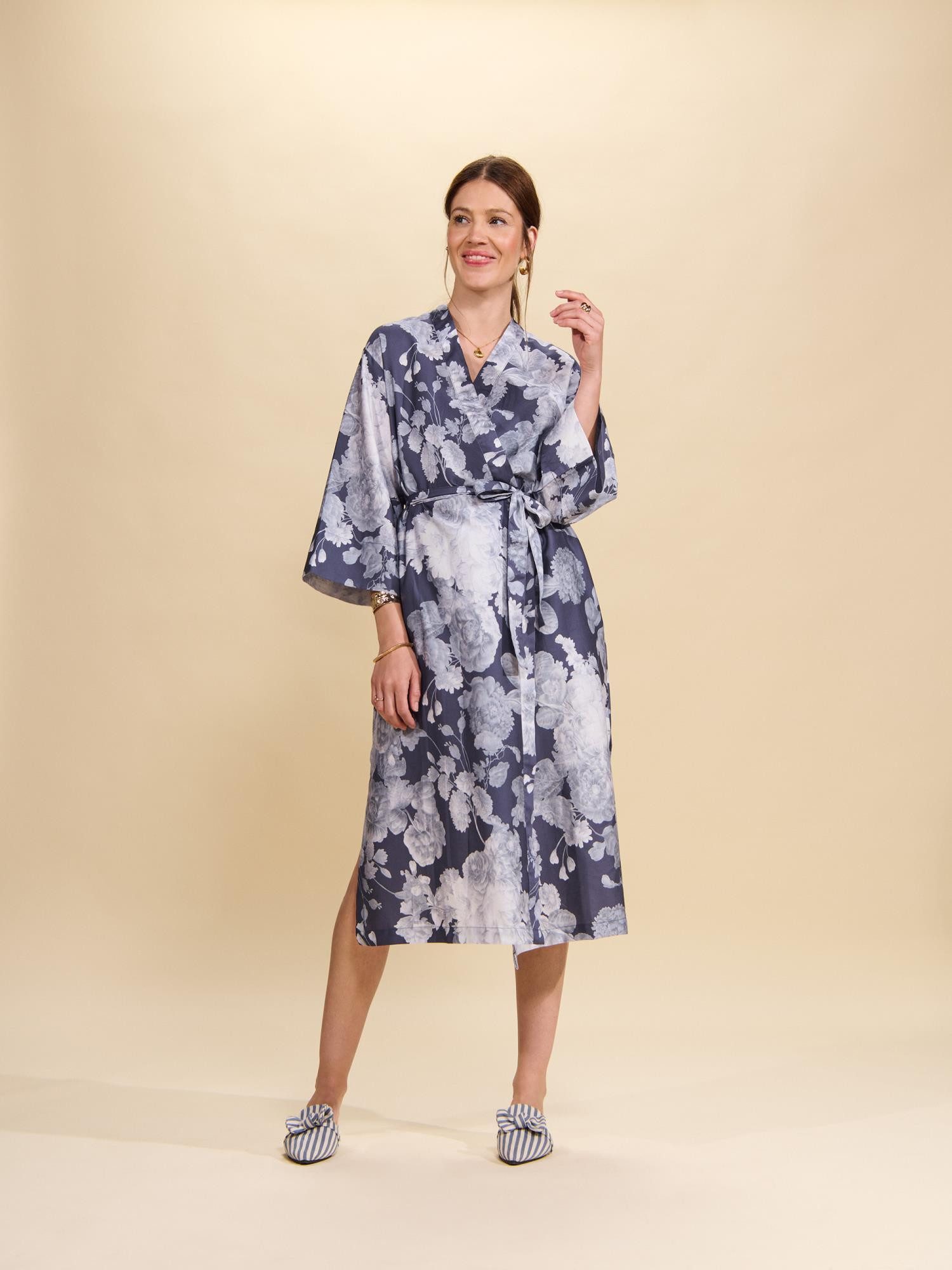 Essenza Kimono Ilona Eunice, Ilona Eunice, Baumwolle, Kimono-Kragen, Gürtel günstig online kaufen