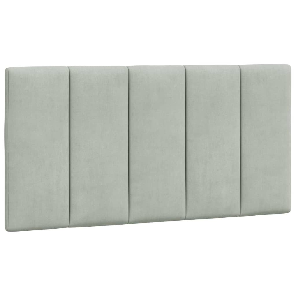 vidaXL Bett Kopfteilkissen "Hanko" Hellgrau 100 cm Samt (1-tlg)