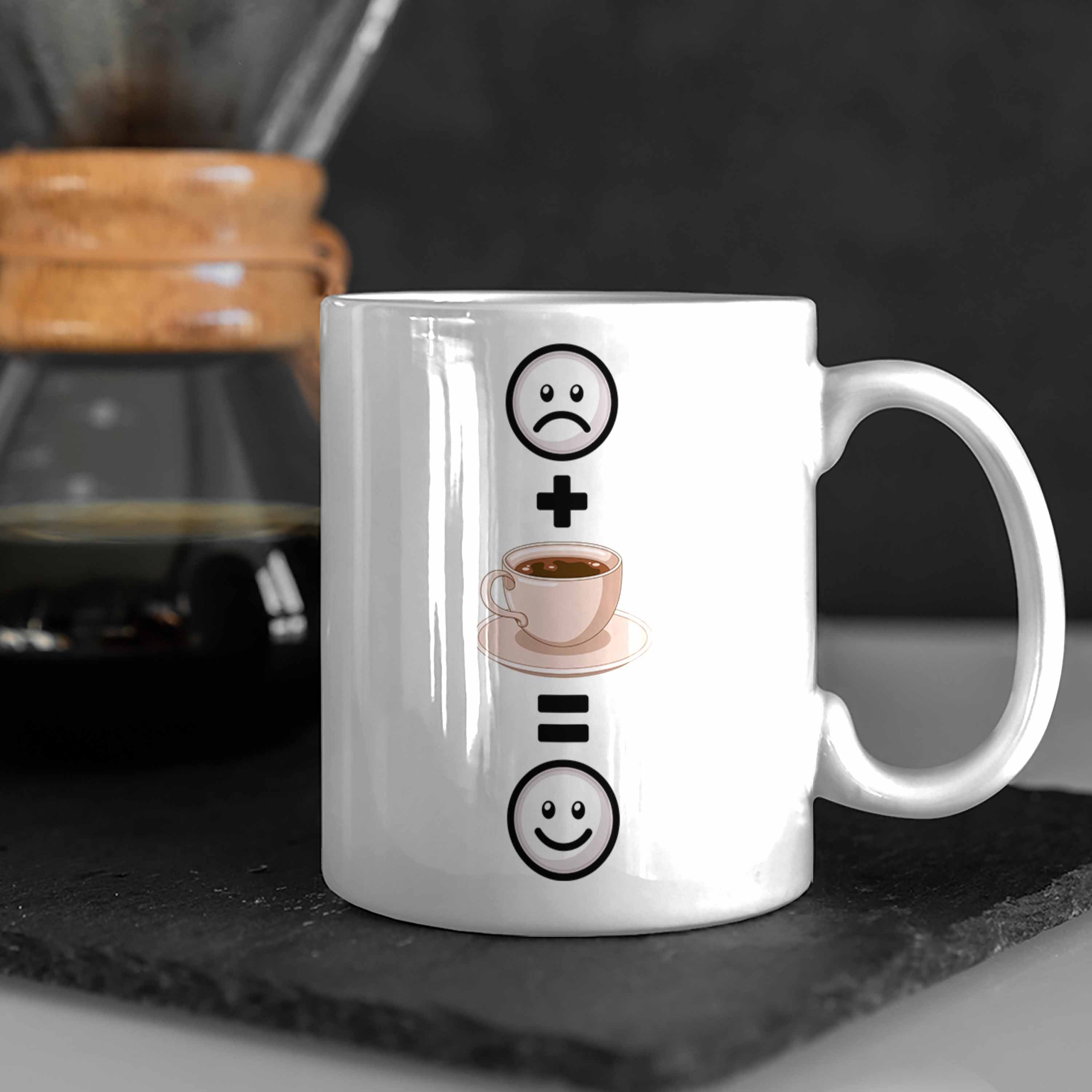 Kaffee Lustige :(Kaff Trendation Geschenkidee Kaffeetrinker Tasse Tasse Geschenk Weiss für