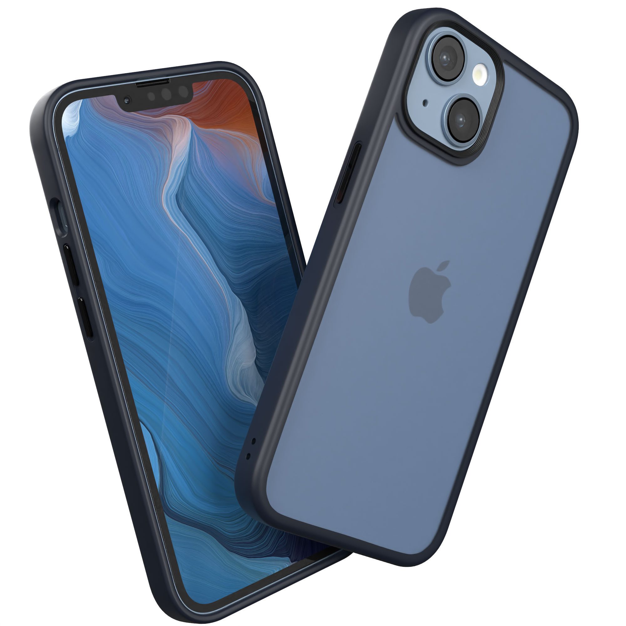 EAZY CASE Handyhülle Outdoor Case für Apple iPhone 14 / Apple iPhone 13 6,1 Zoll, Hülle kompatibel mit Qi & Magsafe Robust Back Cover Blau / Nachtblau