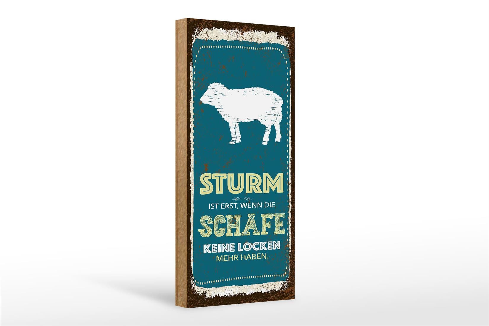 Femer GmbH Holzbild Spruch Sturm wenn Schafe keine Locken 10x27cm