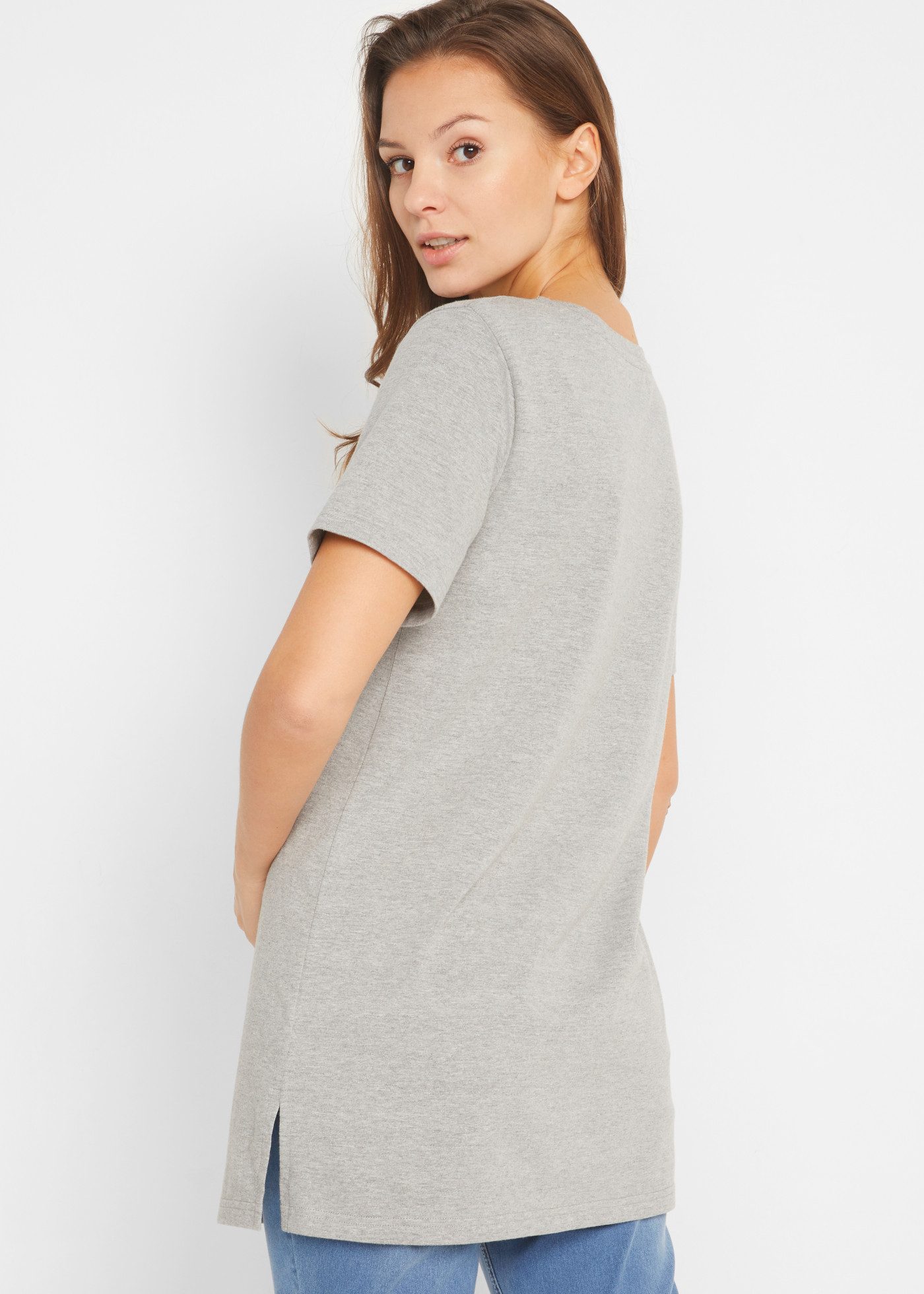 bonprix Longshirt (Packung, 2er) mit V-Ausschnitt, Kurzarm-Design, im praktischen 2er-Pack