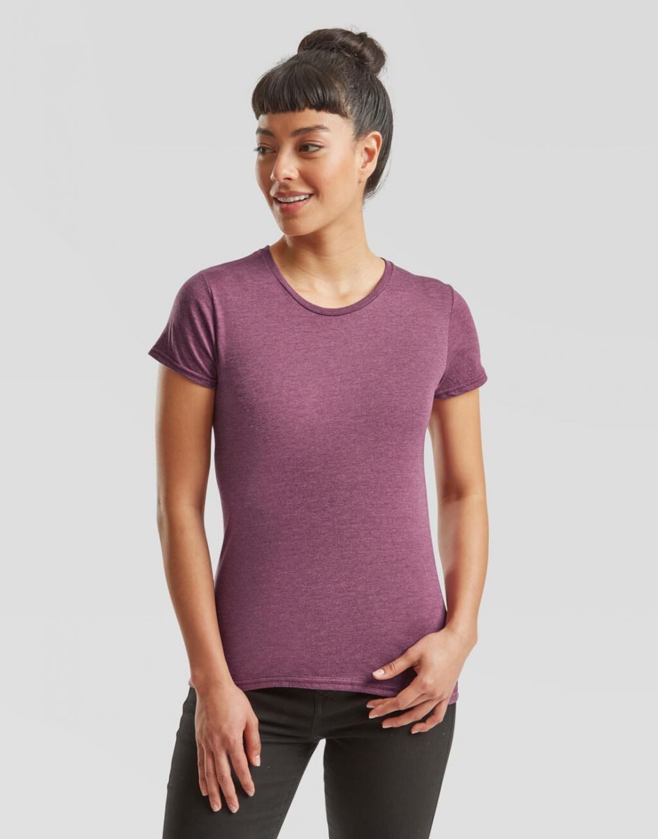 Fruit of the Loom Rundhalsshirt Damen Iconic T, 100% gekämmte, ringgesponnene Baumwolle