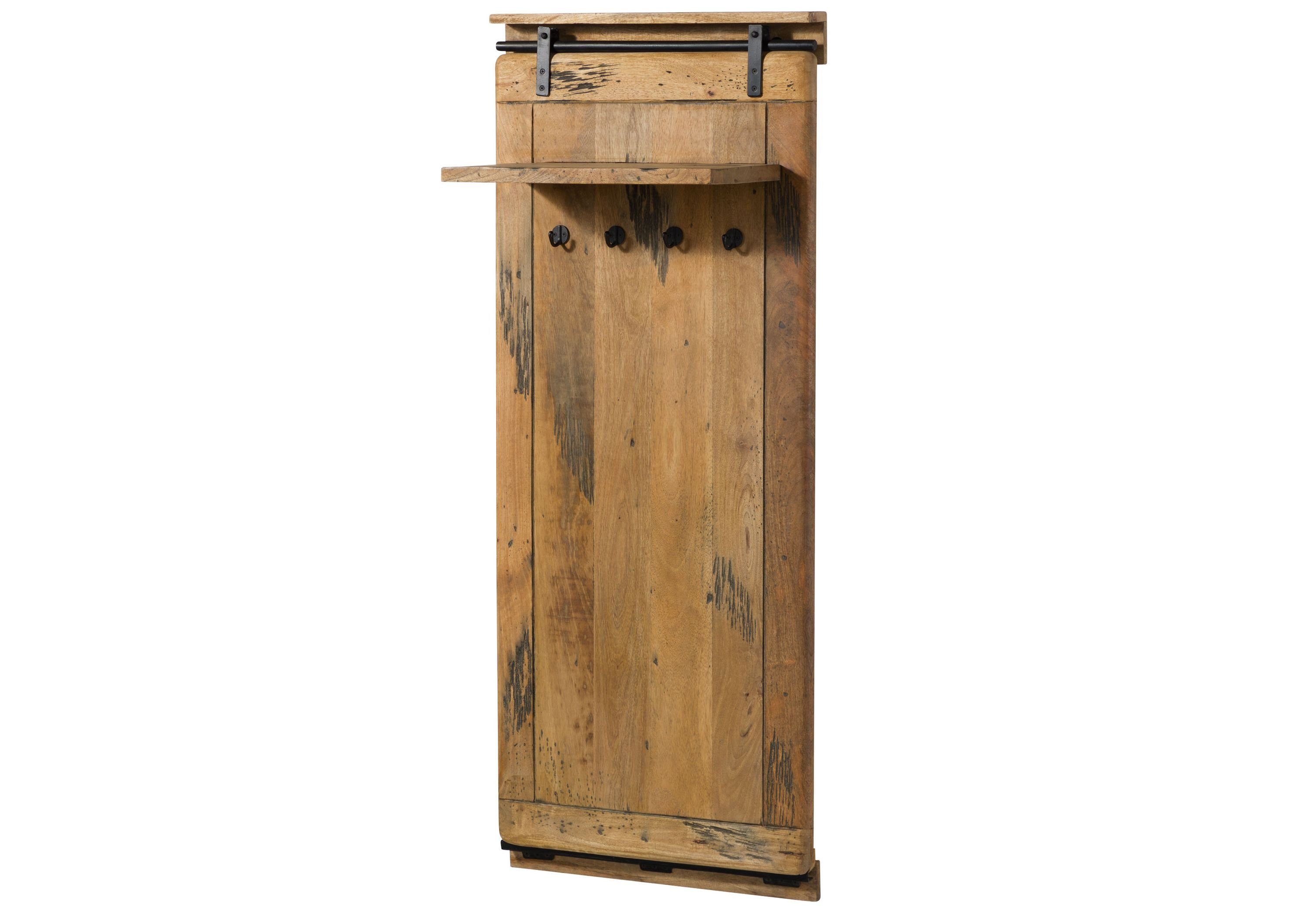 Massivmoebel24 Wandgarderobe (Wandgarderobe Mango 59x32x145 natur lackiert günstig online kaufen