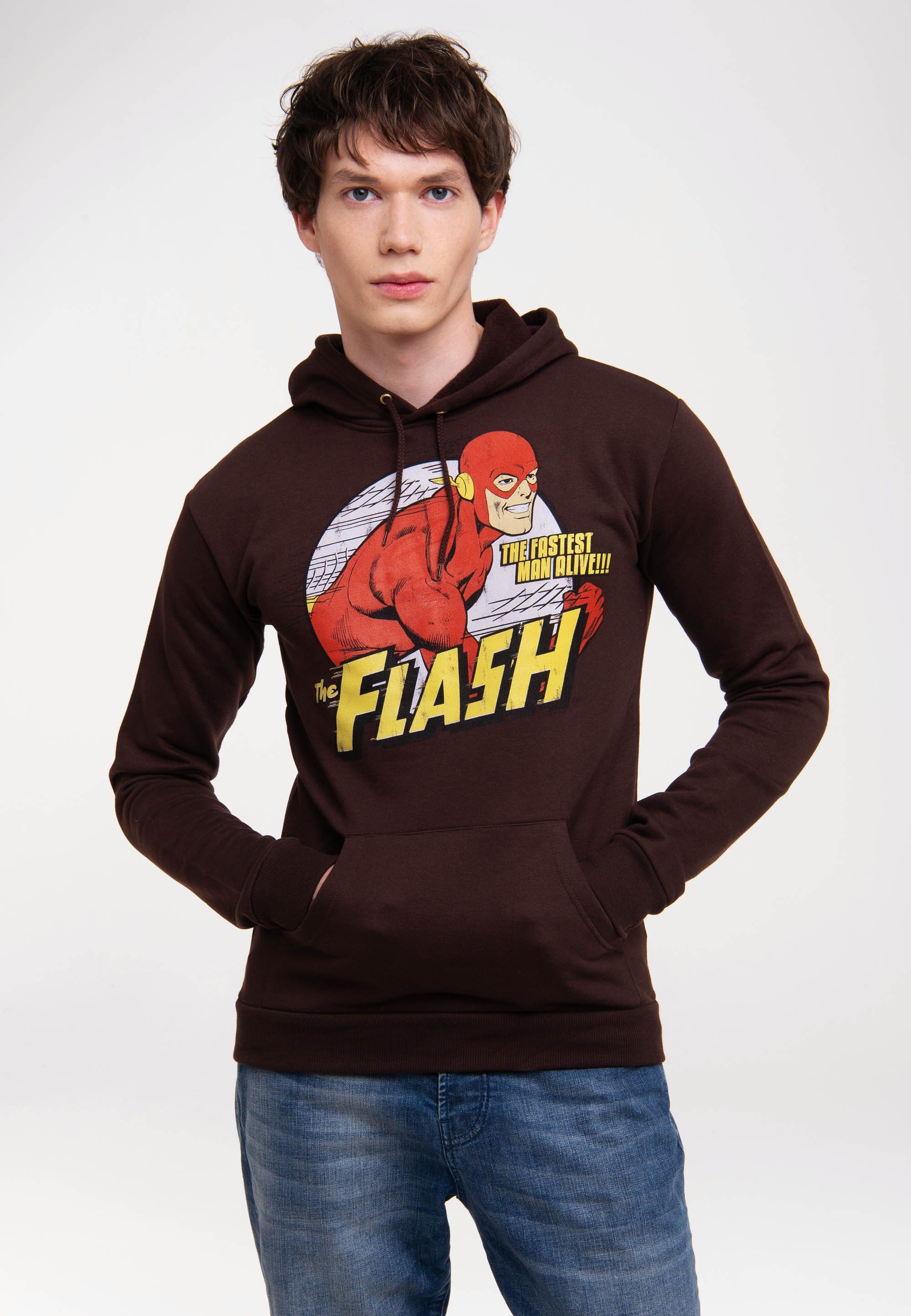 lizenziertem Comics Man Kapuzensweatshirt Flash, DC Fastest - Print Alive LOGOSHIRT mit