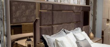 JVmoebel Schlafzimmer-Set Luxus Bett Nachttisch Kleiderschrank Material Holz Kommode Set 5tlg