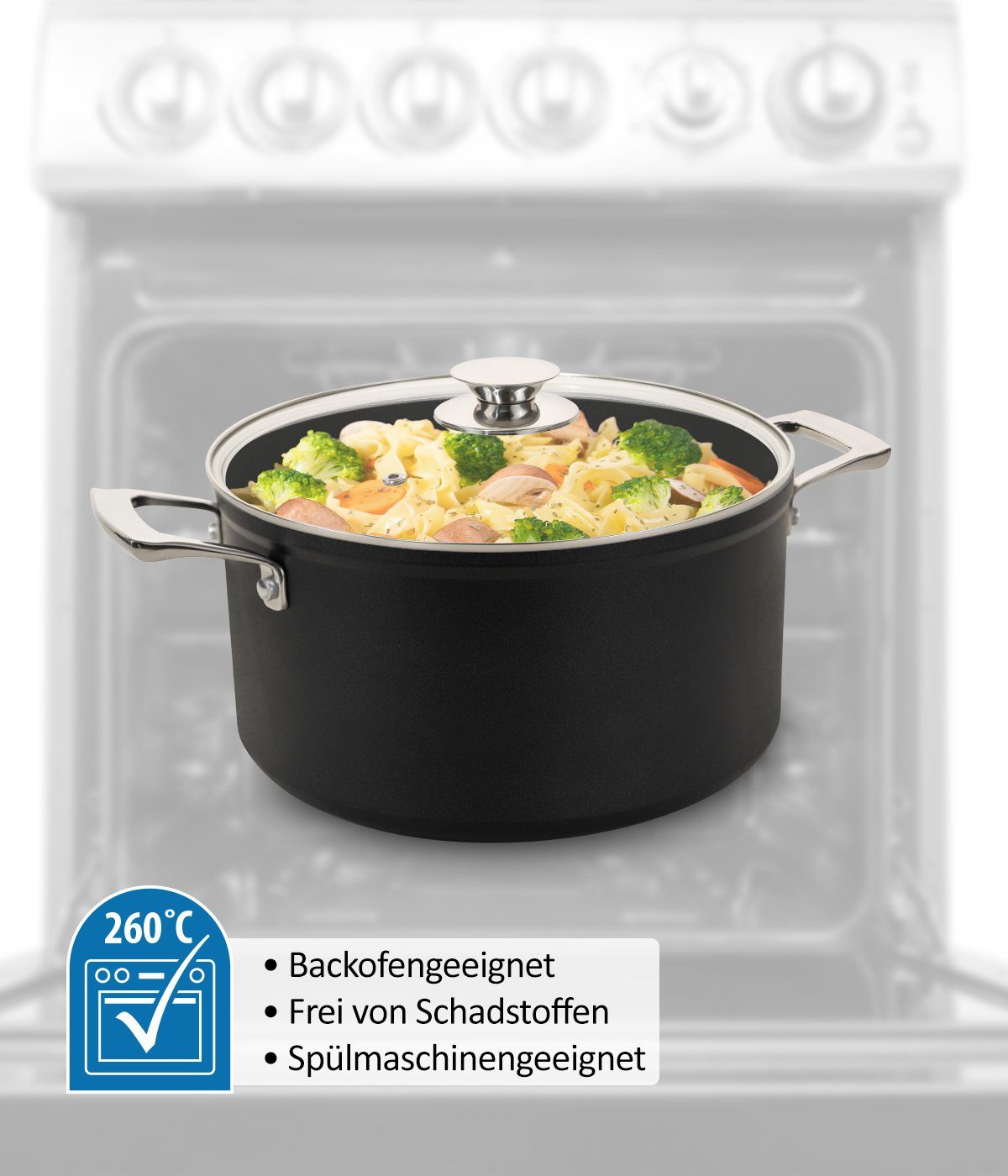 Genius Topf-Set Cerafit Plasma Kochgeschirr Set 3-tlg Pfanne 20 cm + Topf 24 cm, Aluminium (Set 3-tlg), 3-lagige Antihaft-Beschichtung, induktionsgeeignet