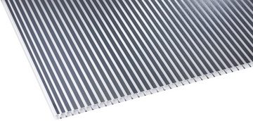 GUTTA Hohlkammerplatte Zebraplatte, anthrazit gestreift, 16 mm, 3 m², Erweiterungsset 3x1 Meter mit Profilen, Gummidichtungen
