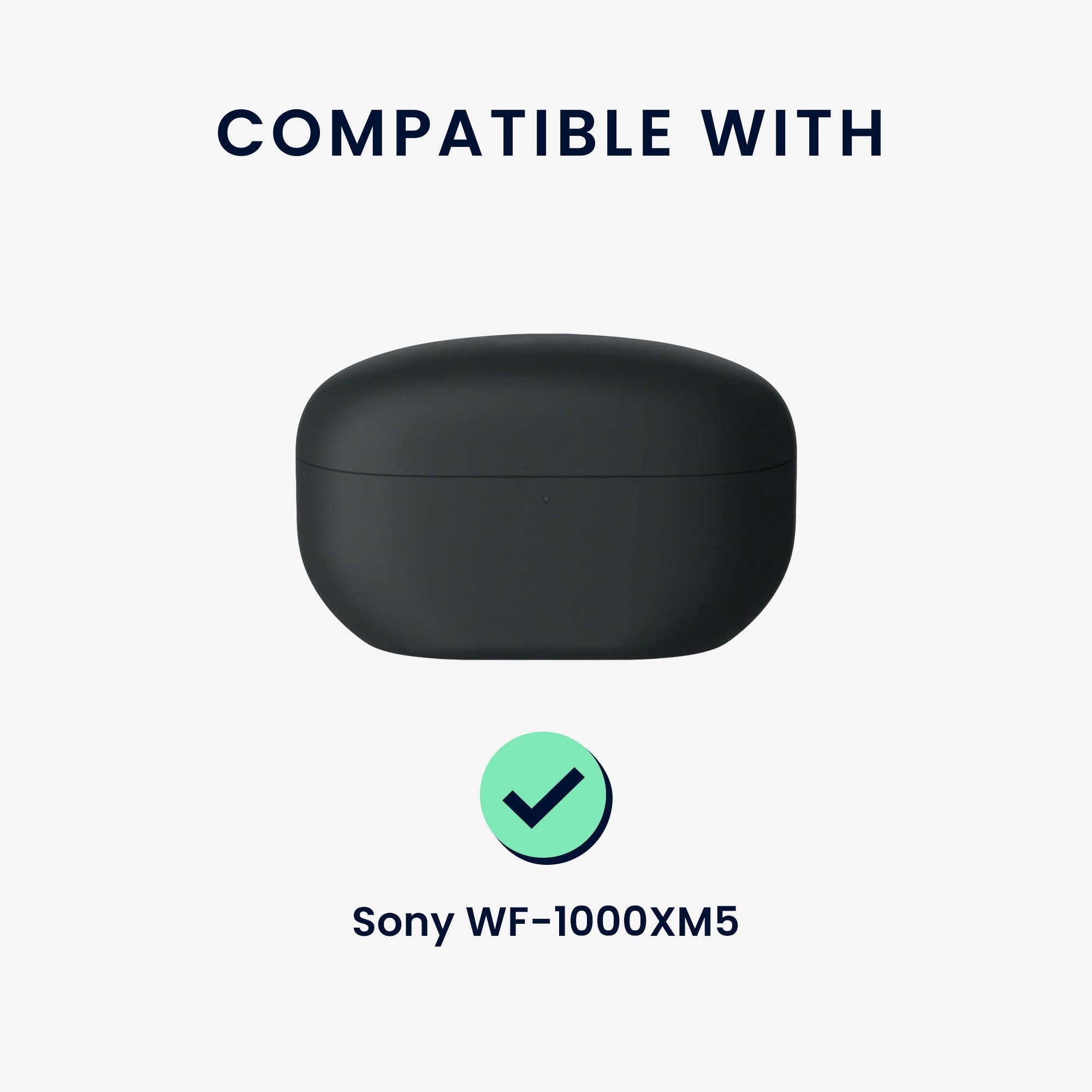 kwmobile Kopfhörer-Schutzhülle Kunstleder Hülle für Sony WF-1000XM5 Case, Slim Cover mit Karabiner - Tasche - Kopfhörer Etui