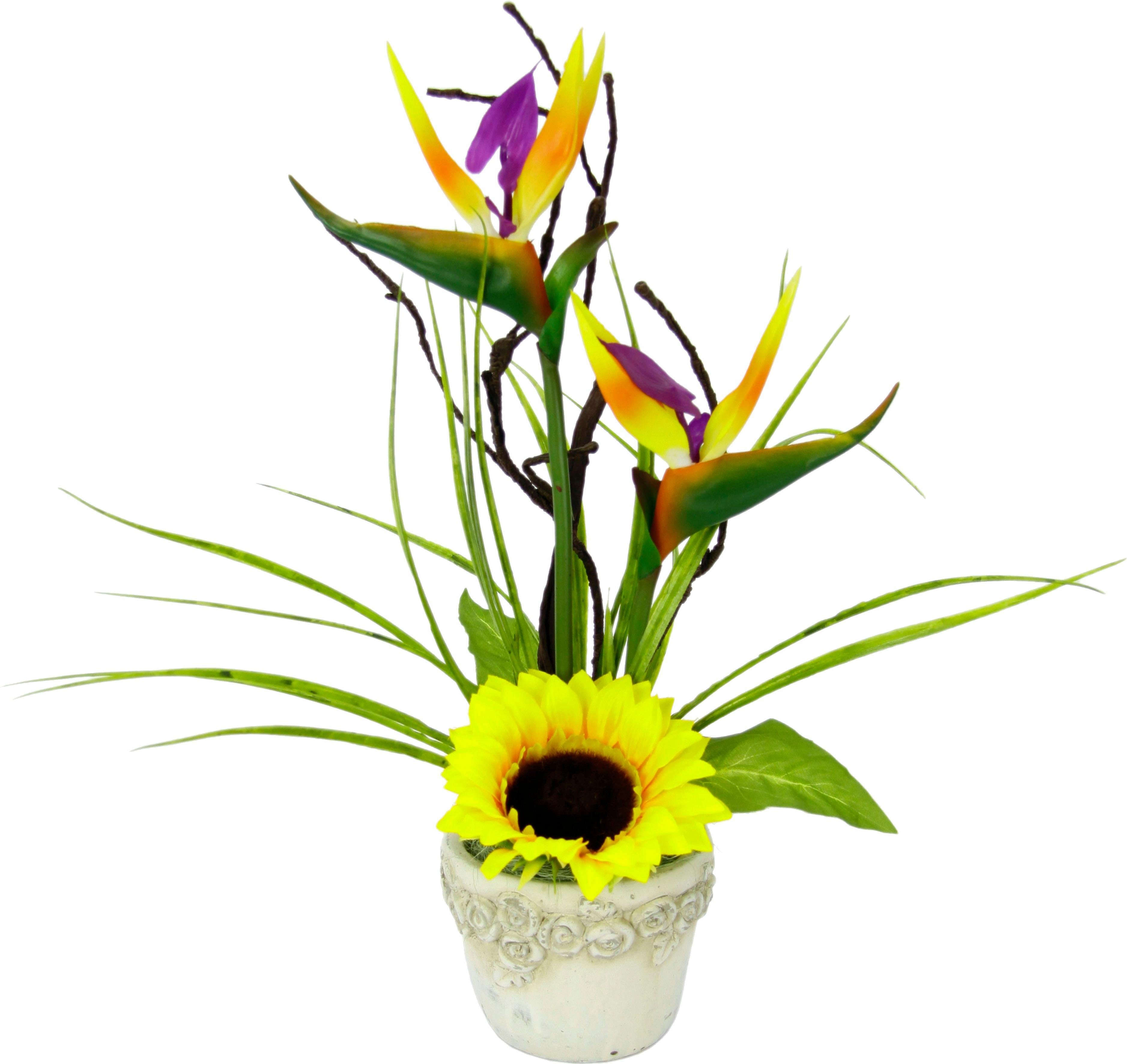 Kunstpflanze Strelitzie/Sonnenblumen, I.GE.A., Höhe 43 cm-Otto