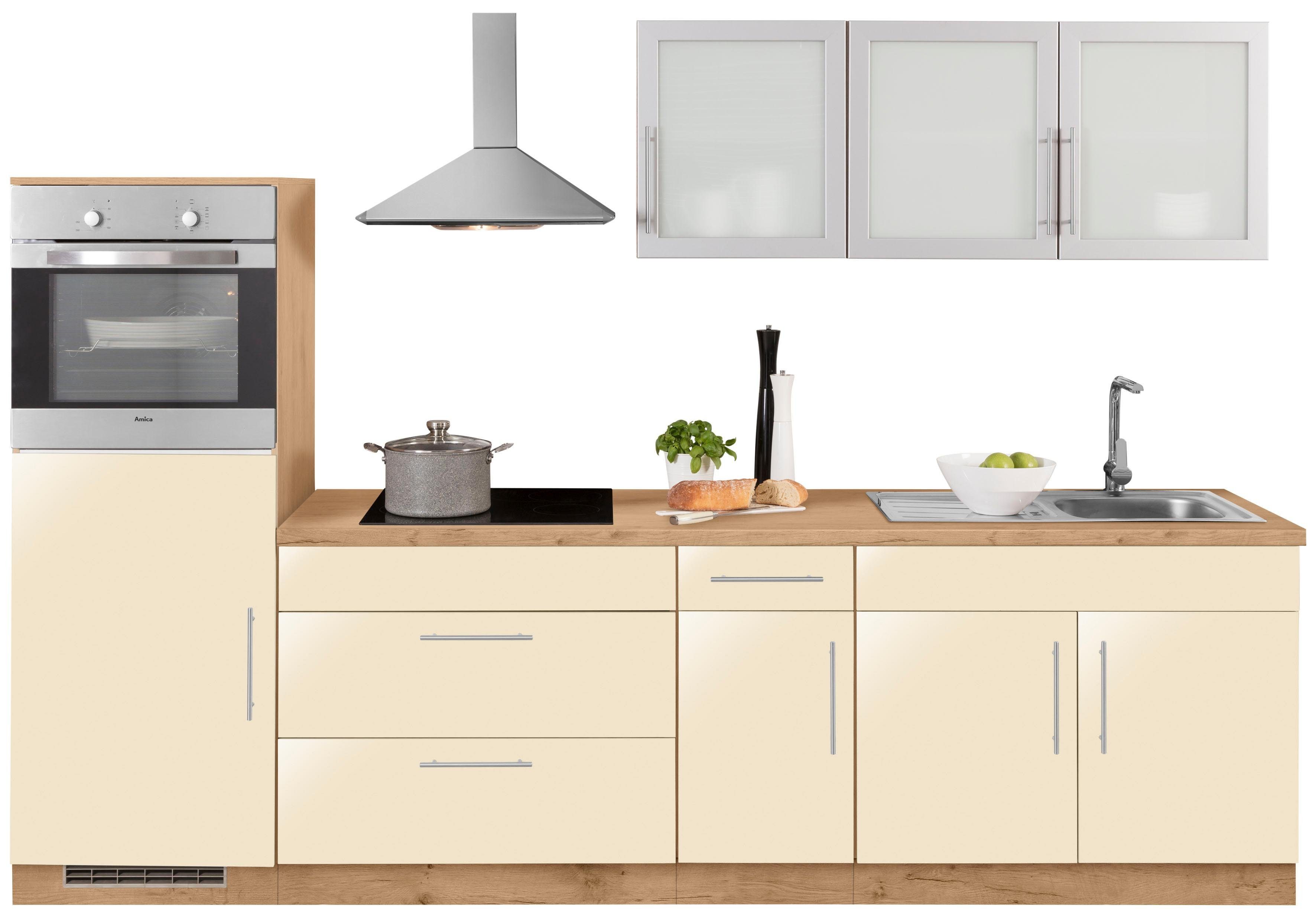 wiho Küchen Küchenzeile »Aachen«, mit E-Geräten, Breite 290 cm