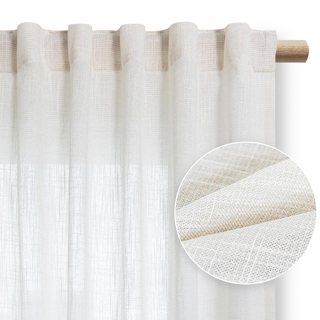 Restilo Gardine Gardine Stangendurchzug Vorhang Viskose Microfaser Transpar günstig online kaufen