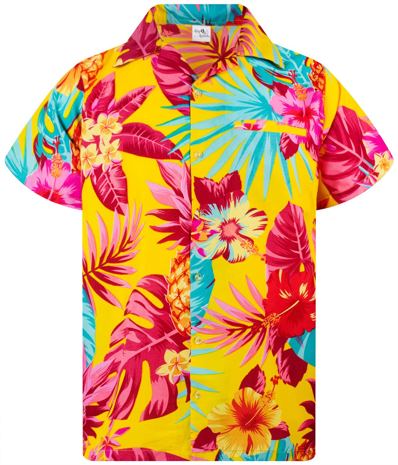 King Kameha Hawaiihemd Pineapple Funky Hawaii-Hemd Herren Kurzarm Front-Tas günstig online kaufen