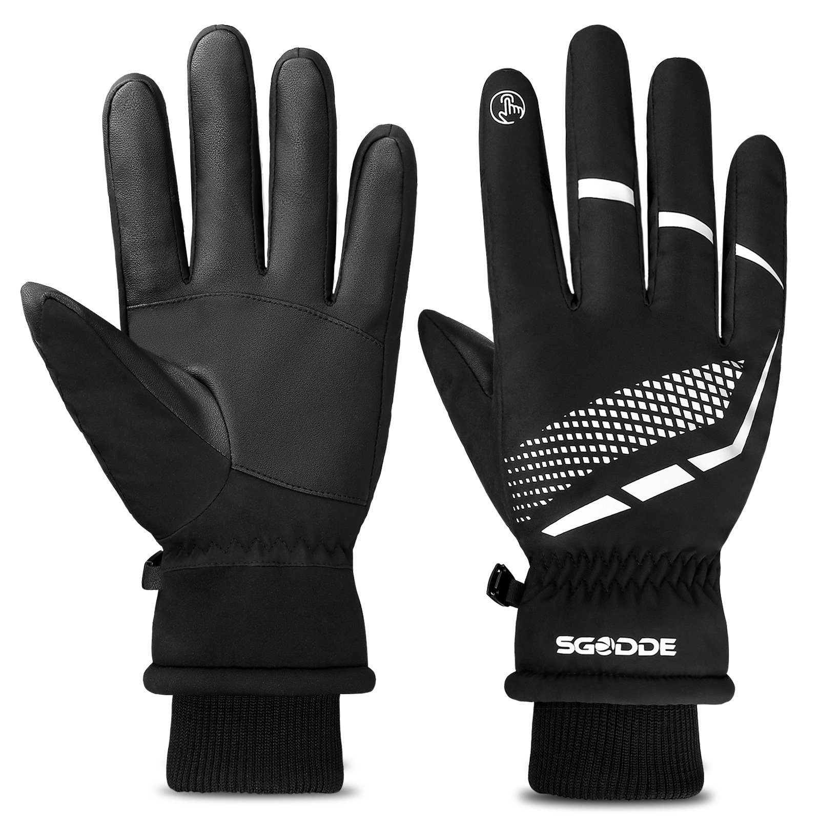 Skihandschuhe XL Touchscreen Winter Winddicht Handschuhe SGODDE Fahhrad Wasserdicht