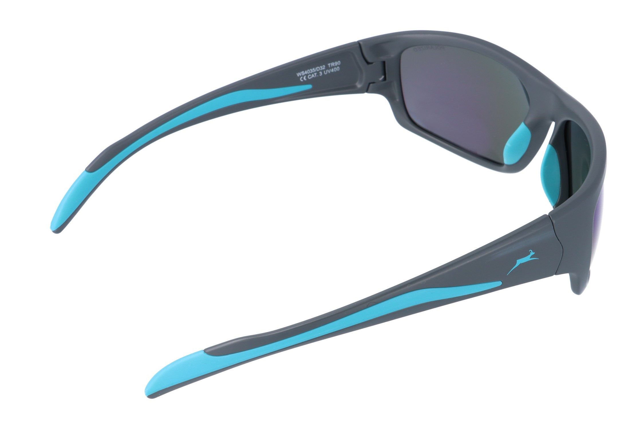 Gamswild Sonnenbrille UV400 Sonnenbrille Fahrradbrille extra breite Bügel Damen Herren Modell WS4035 in schwarz, blau, grau-türkis