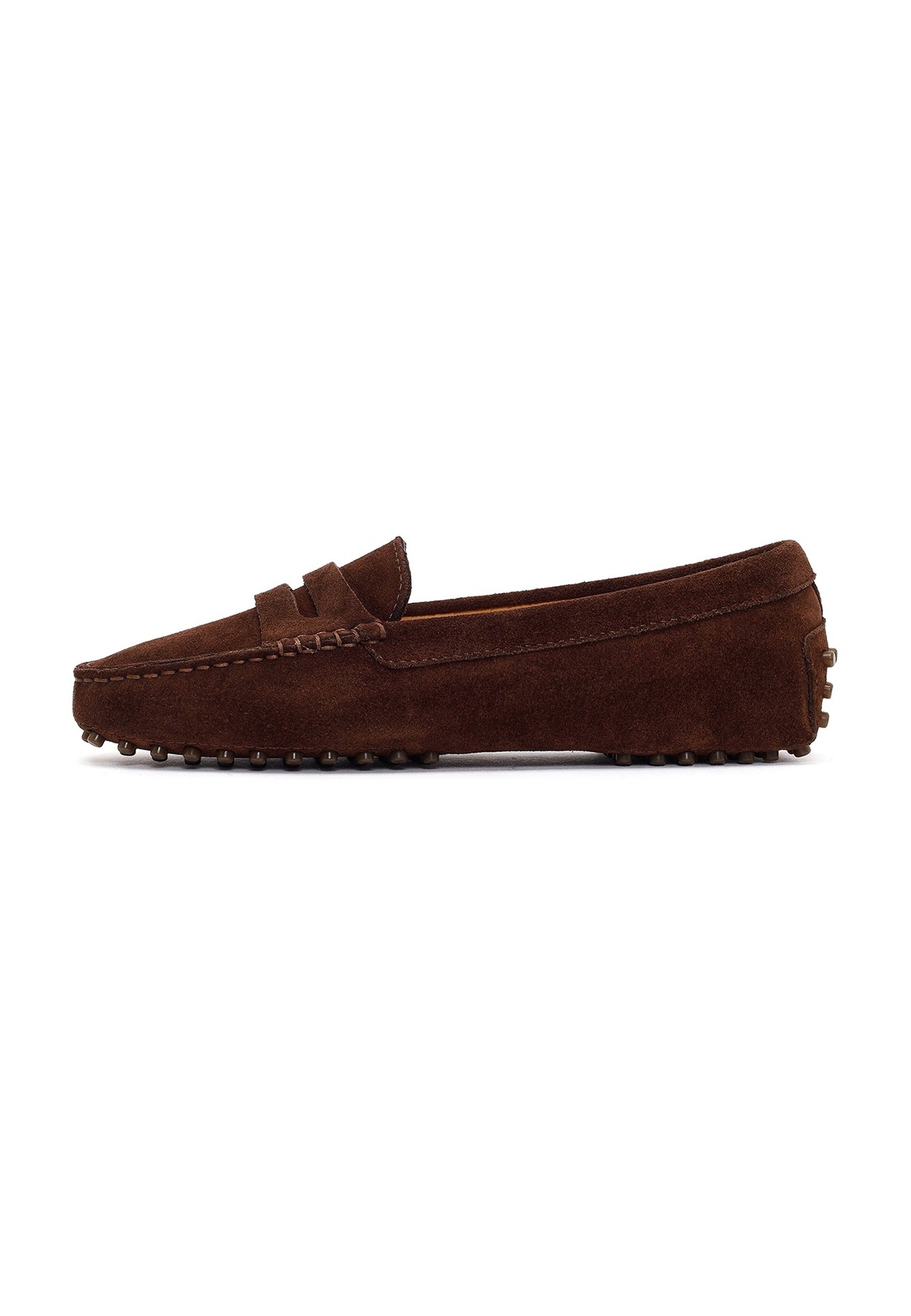 Derimod Loafer aus Veloursleder Loafer Echtes Wildleder, Lederfutter, TPU-Sohle, Slip-on-Design