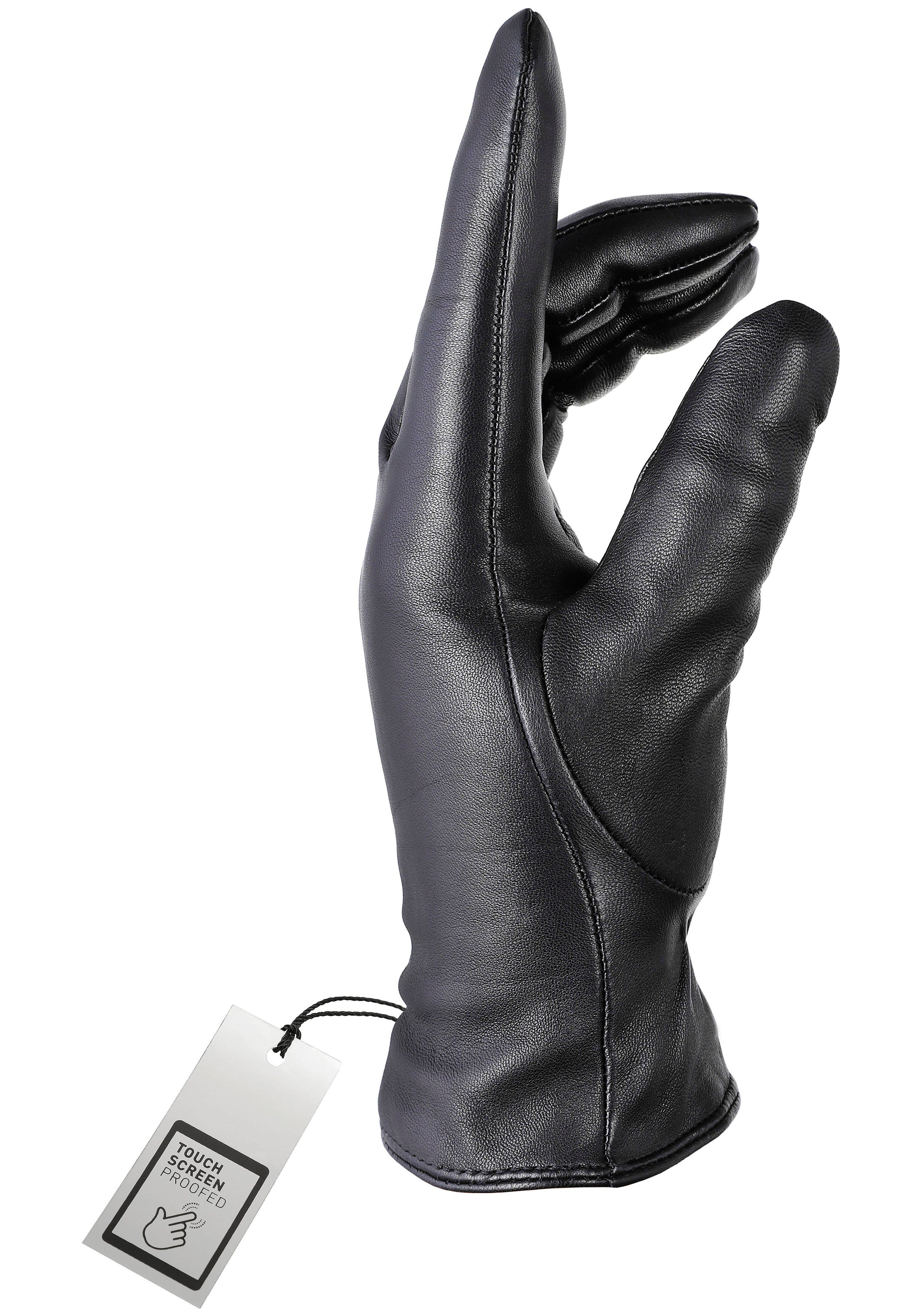 PEARLWOOD Lederhandschuhe Meg dekorativer Rockstud - elastischer Bund - Sei günstig online kaufen