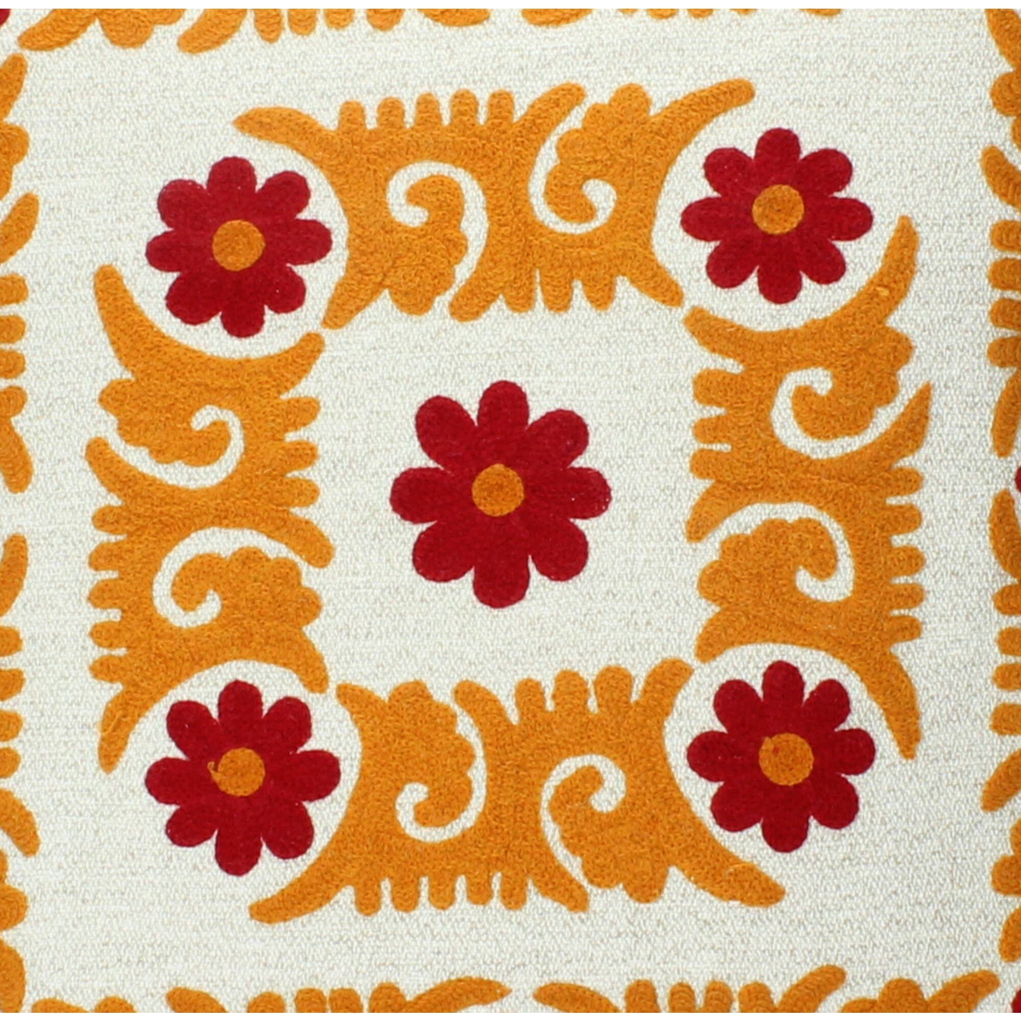 Bloomingville Sofakissen 50x50 cm Blumen mehrfarbig Baumwolle, (1 St)