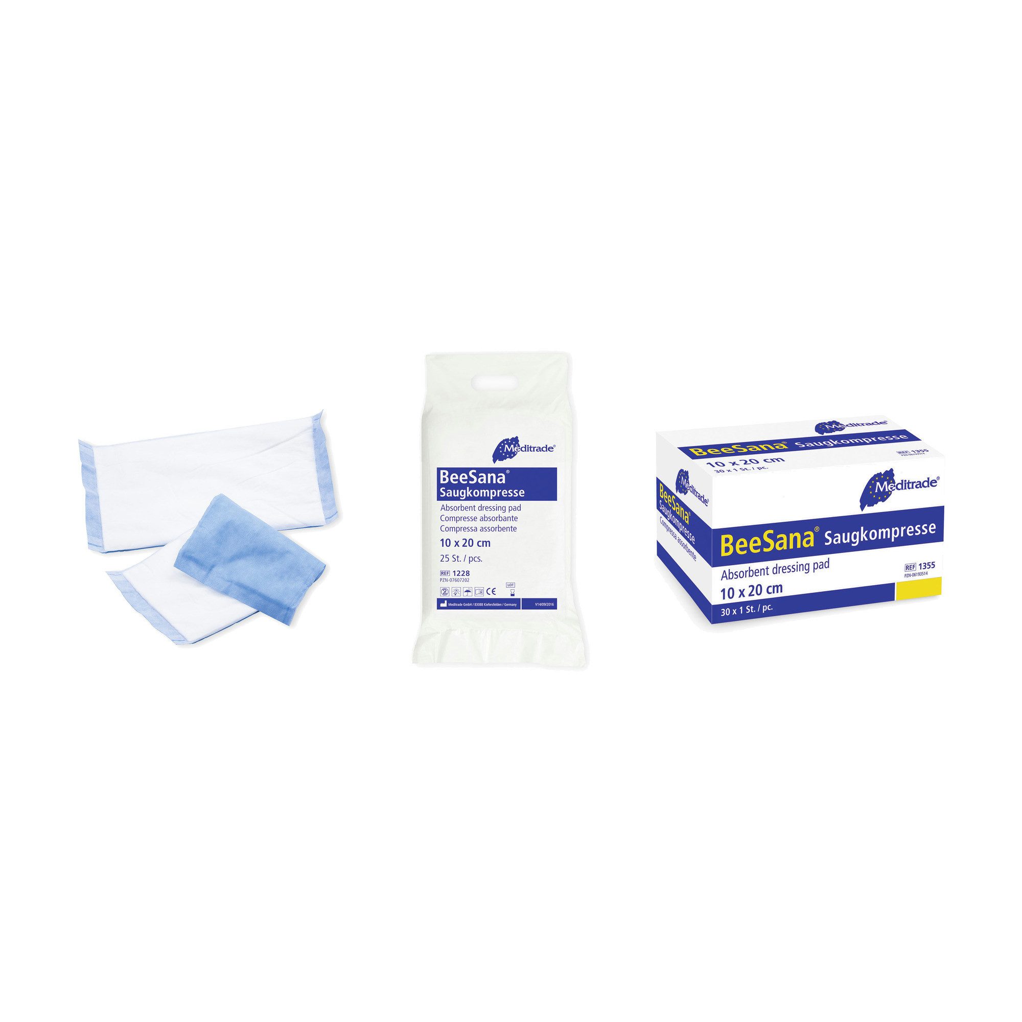 MediTrade Bandage Meditrade BeeSana Saugkompresse - unsteril